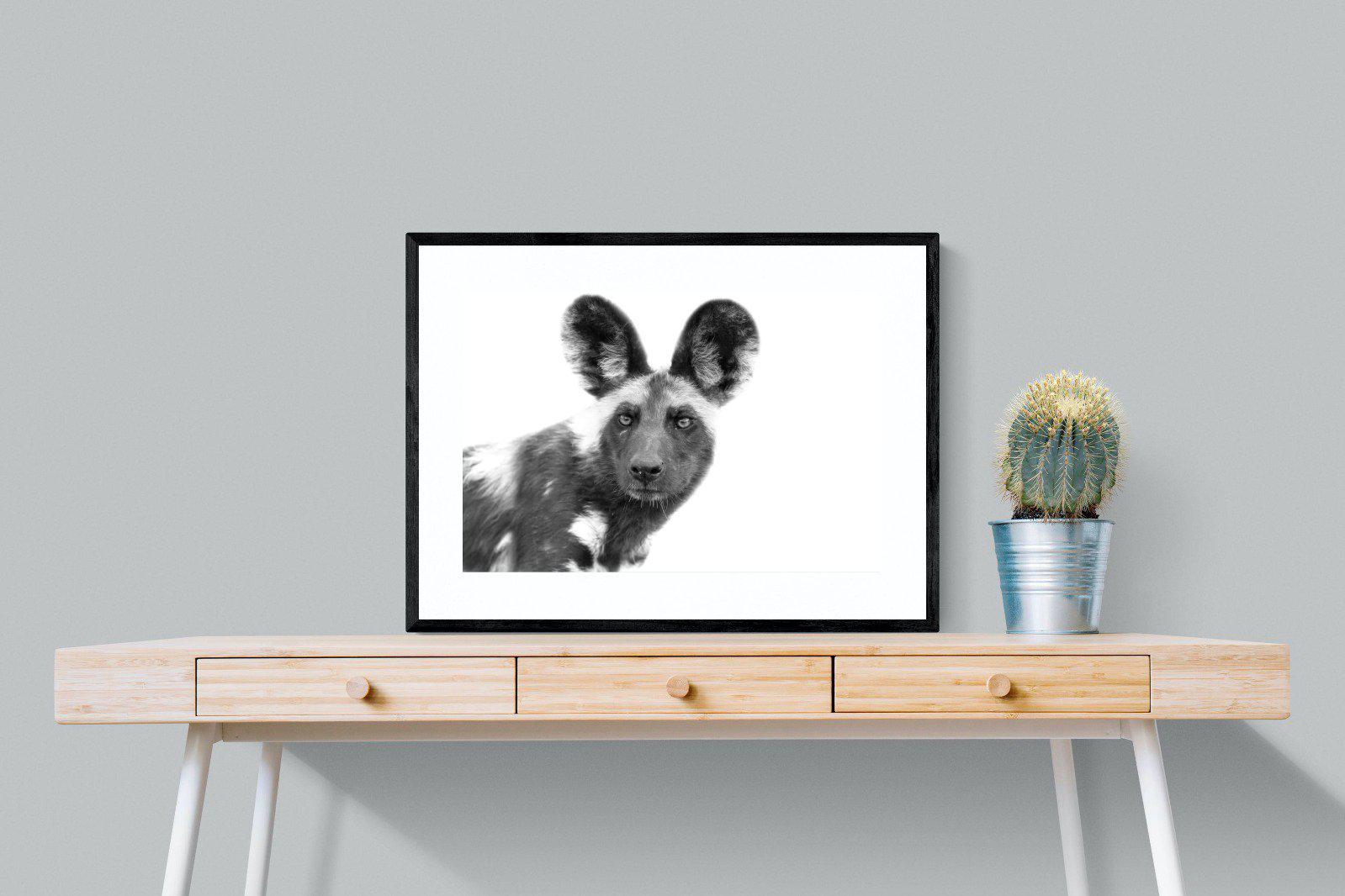 Wild Dog-Wall_Art-80 x 60cm-Framed Print-Black-Pixalot