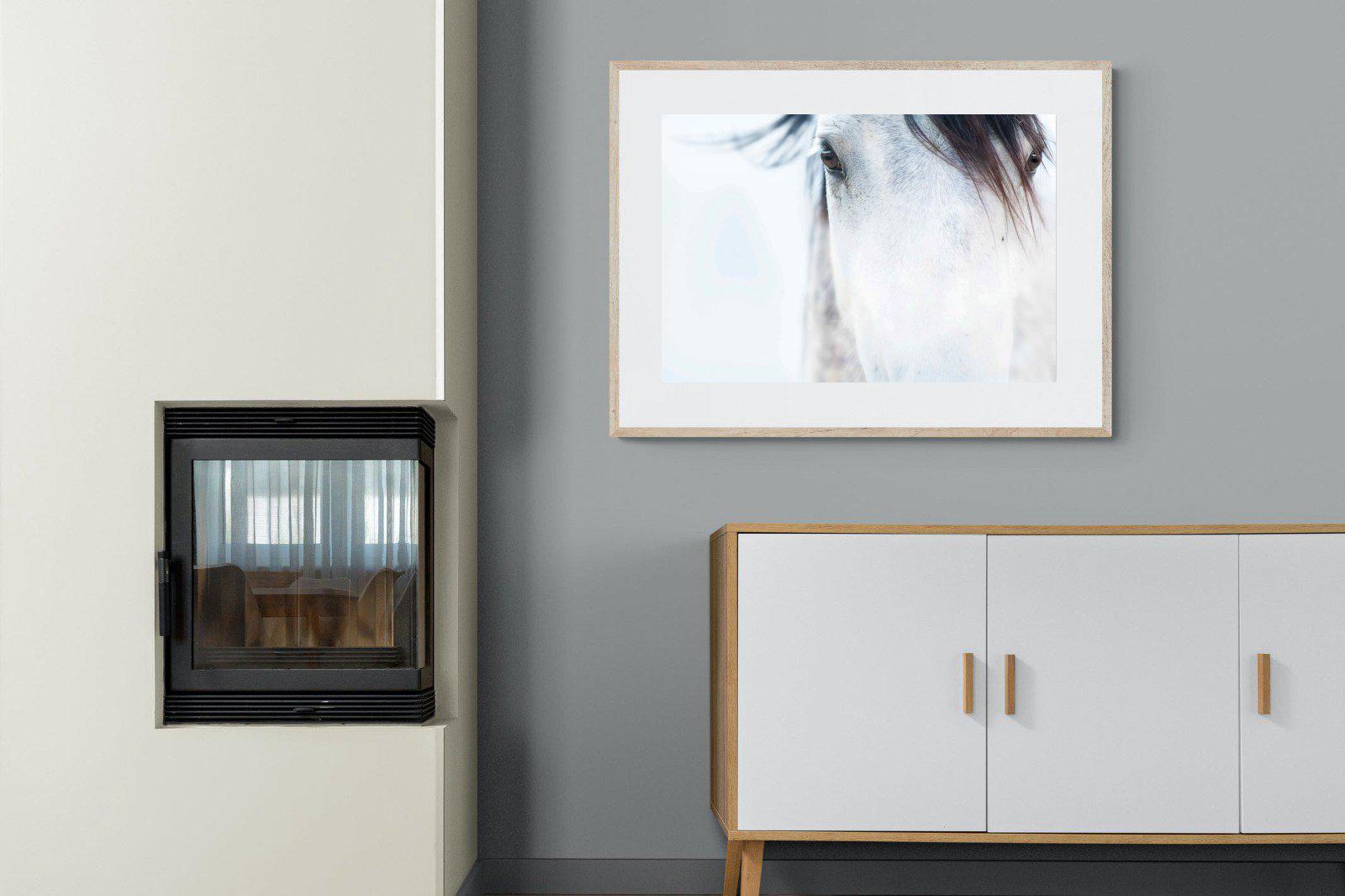 Wild Mustang-Wall_Art-100 x 75cm-Framed Print-Wood-Pixalot
