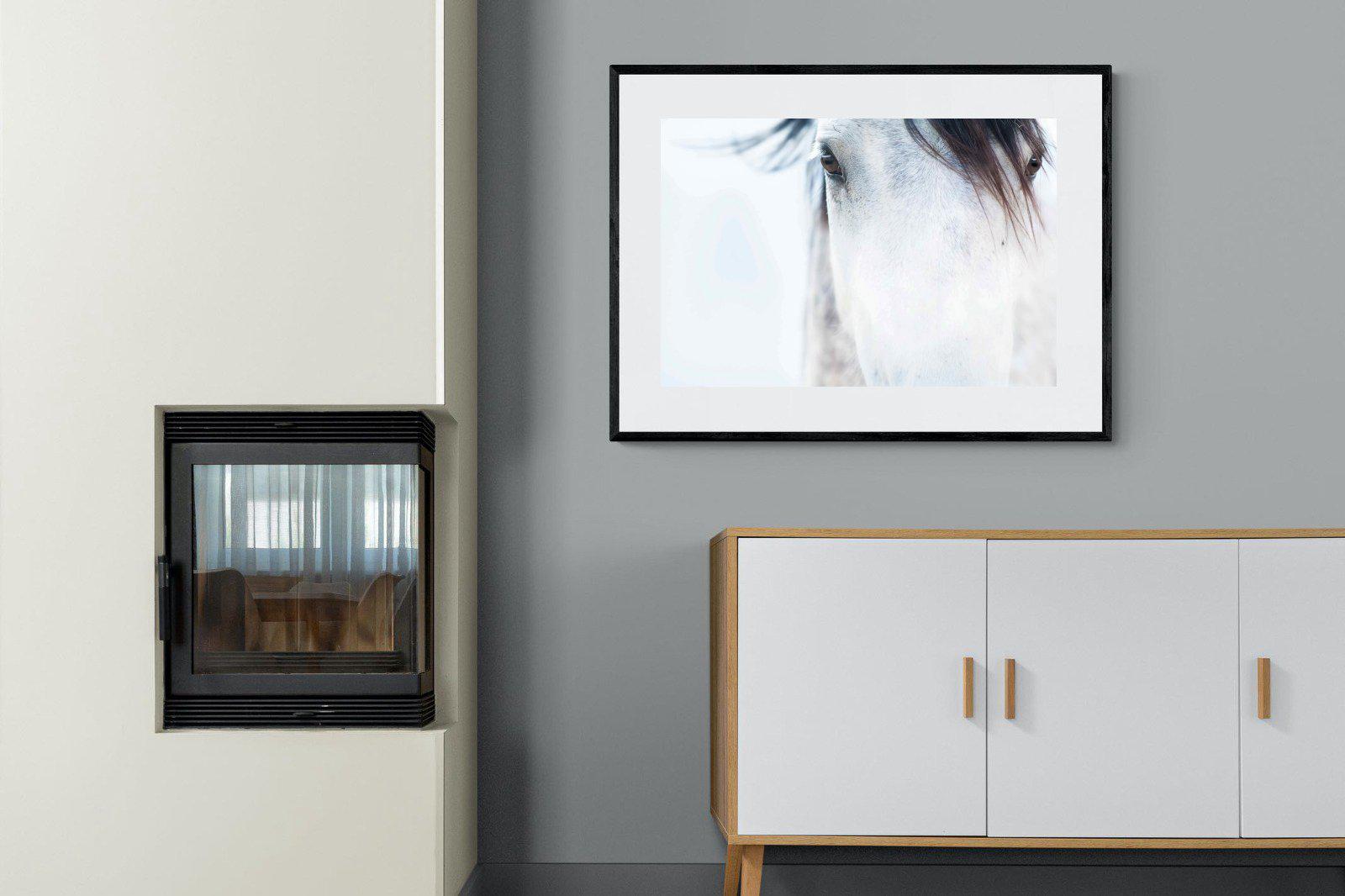 Wild Mustang-Wall_Art-100 x 75cm-Framed Print-Black-Pixalot