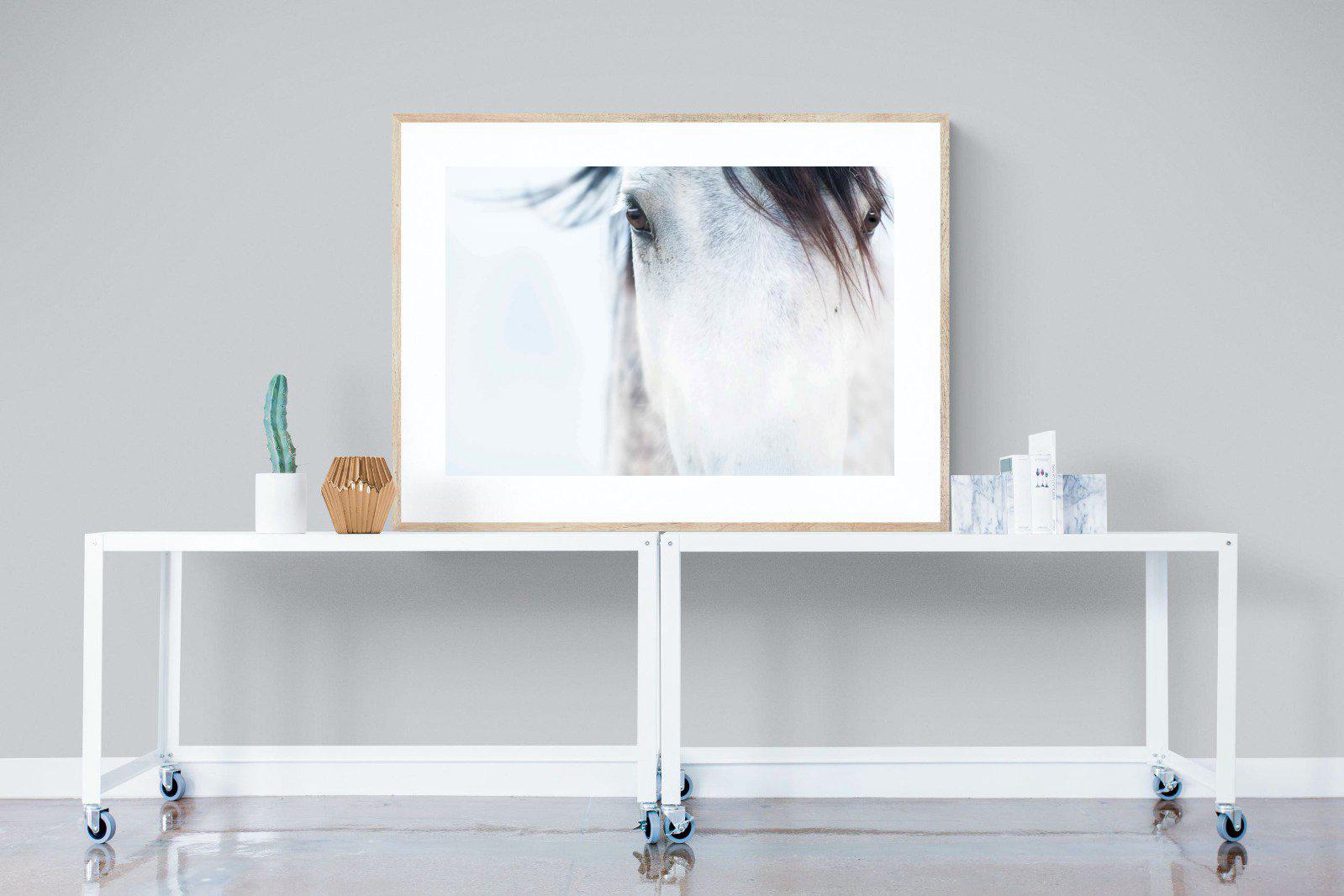 Wild Mustang-Wall_Art-120 x 90cm-Framed Print-Wood-Pixalot