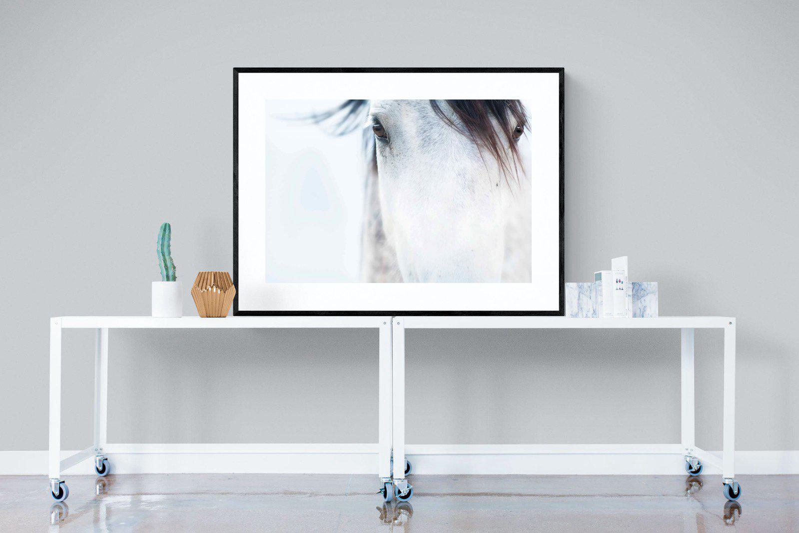 Wild Mustang-Wall_Art-120 x 90cm-Framed Print-Black-Pixalot