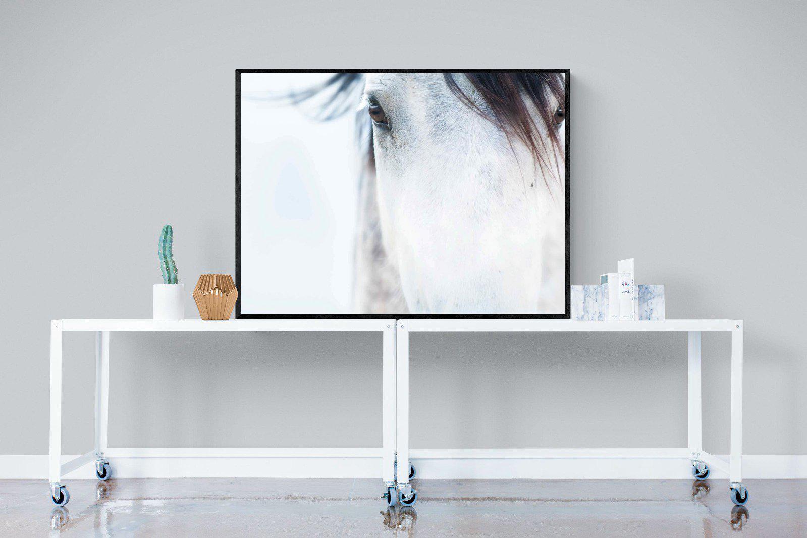 Wild Mustang-Wall_Art-120 x 90cm-Mounted Canvas-Black-Pixalot