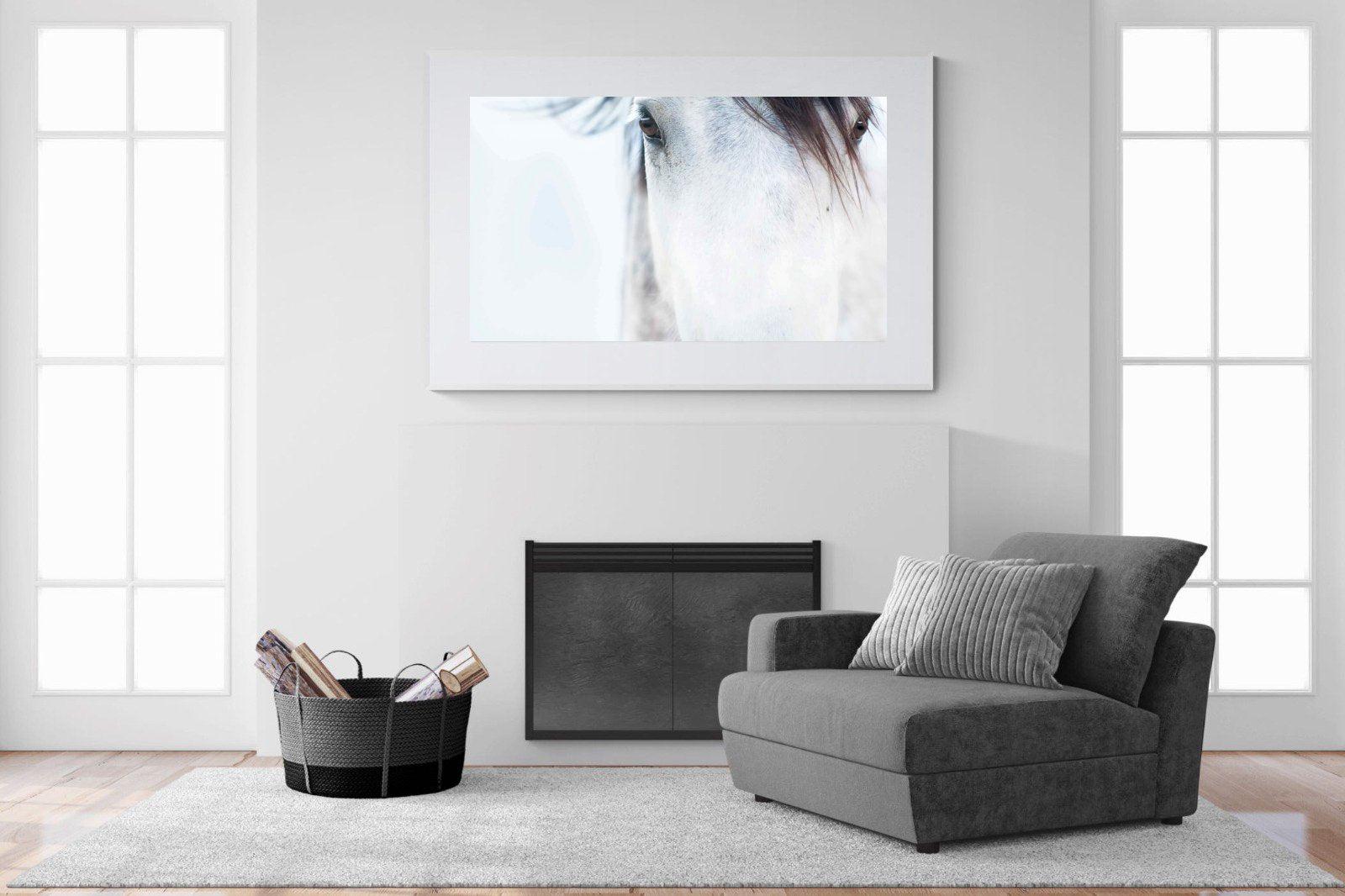 Wild Mustang-Wall_Art-150 x 100cm-Framed Print-White-Pixalot