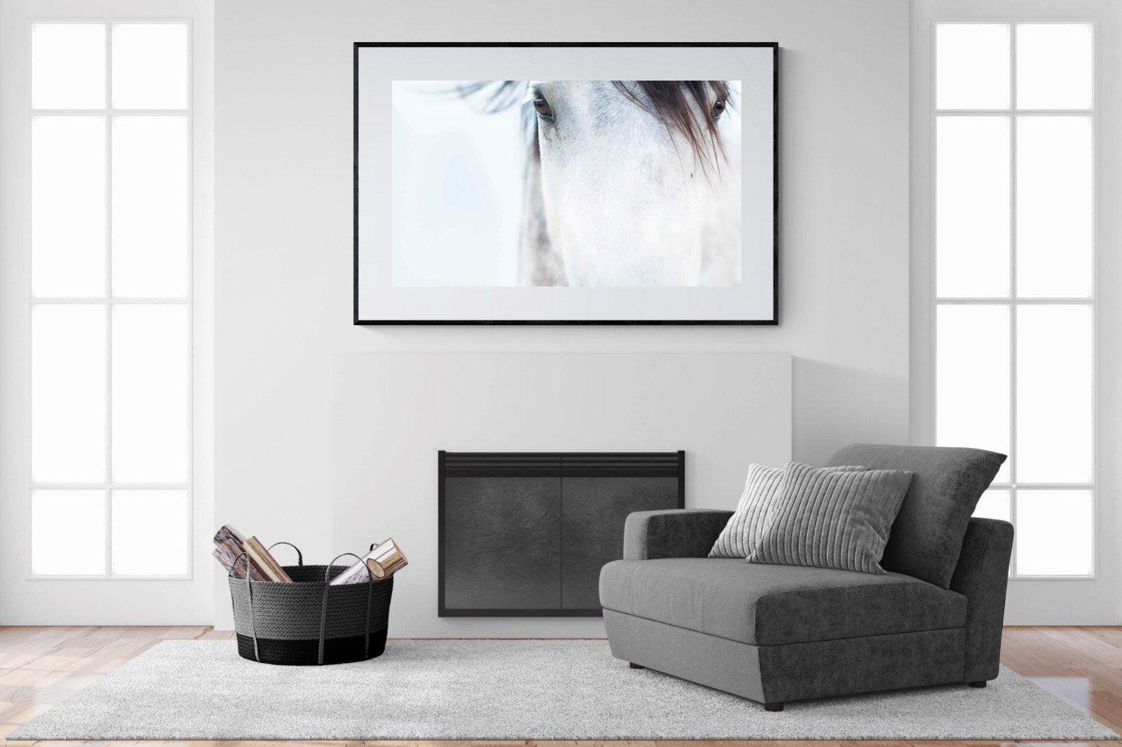 Wild Mustang-Wall_Art-150 x 100cm-Framed Print-Black-Pixalot