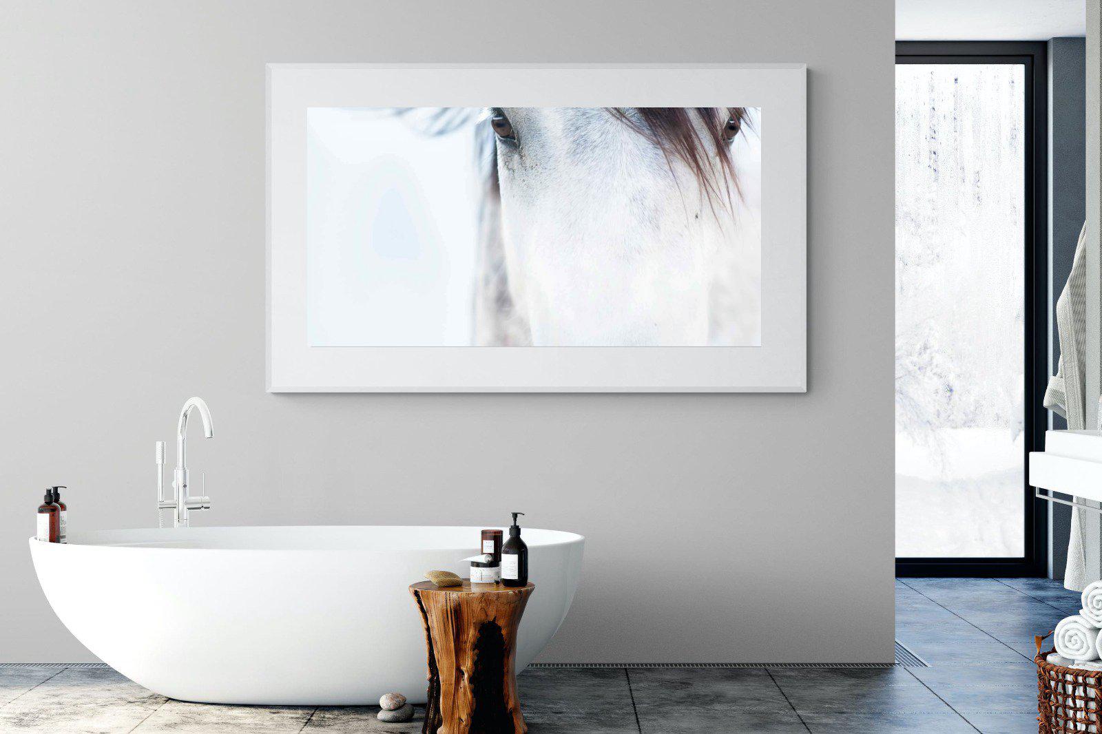 Wild Mustang-Wall_Art-180 x 110cm-Framed Print-White-Pixalot