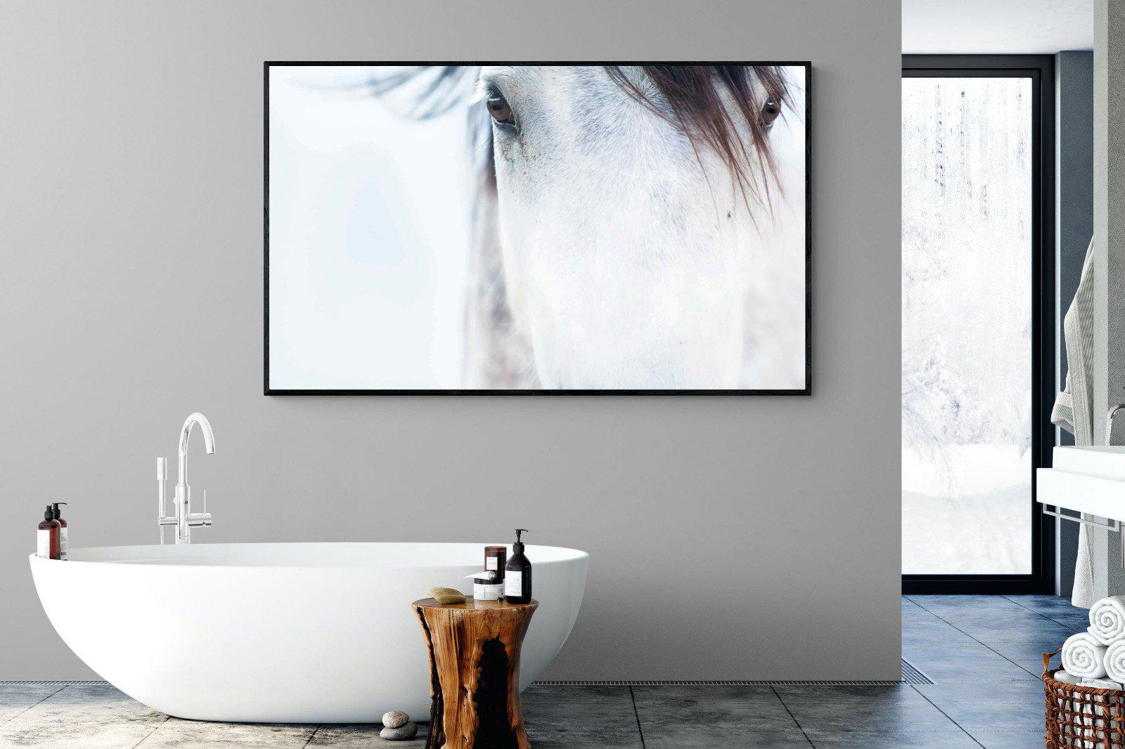 Wild Mustang-Wall_Art-180 x 110cm-Mounted Canvas-Black-Pixalot