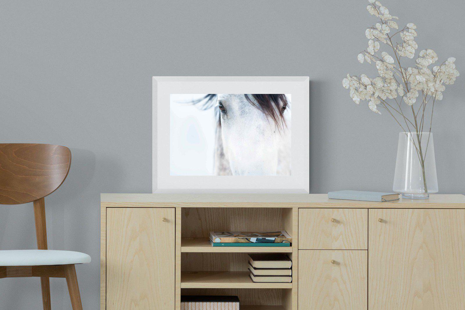 Wild Mustang-Wall_Art-60 x 45cm-Framed Print-White-Pixalot