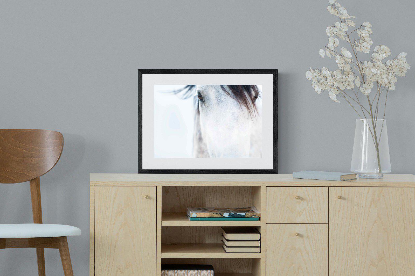 Wild Mustang-Wall_Art-60 x 45cm-Framed Print-Black-Pixalot