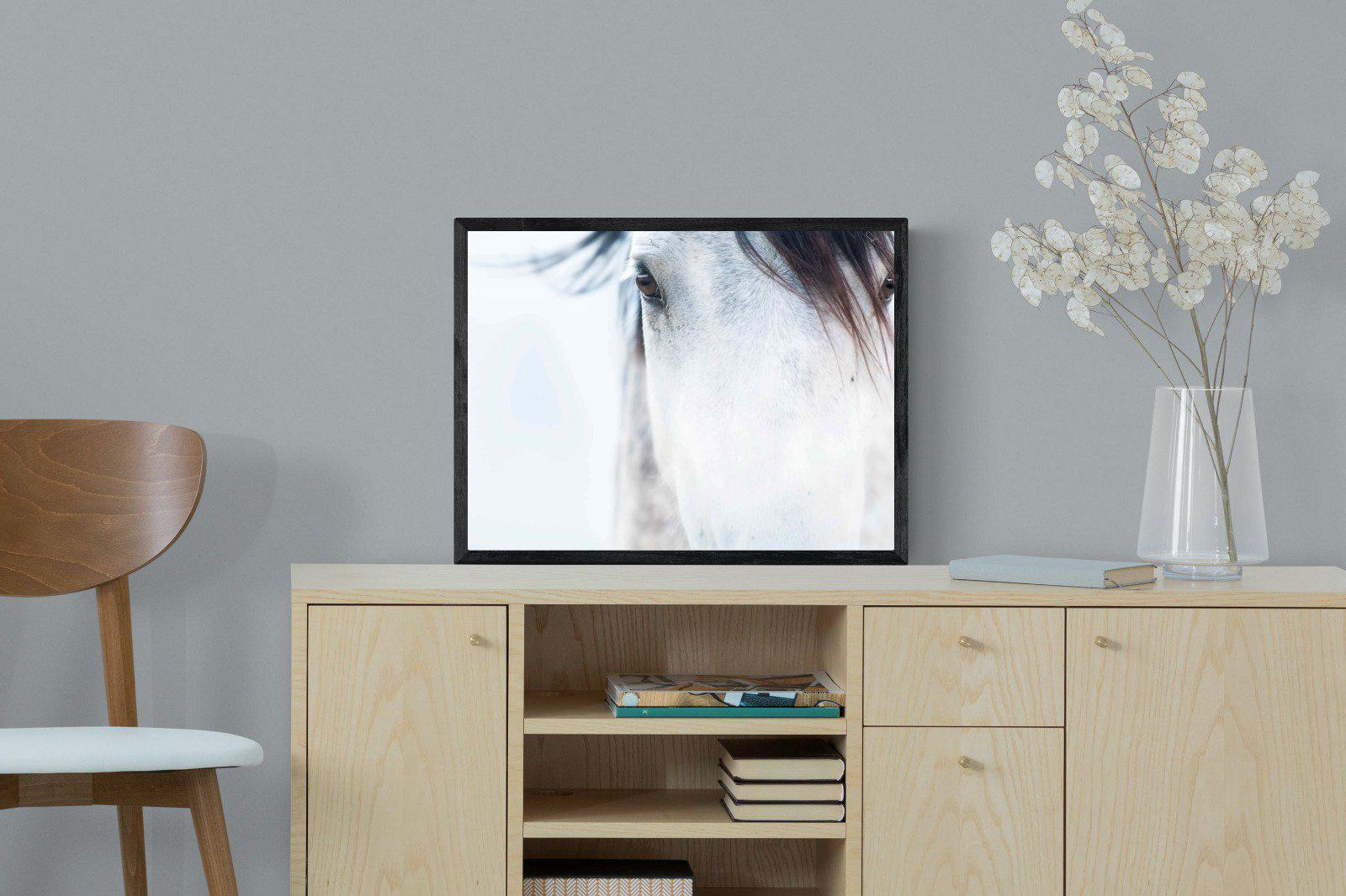 Wild Mustang-Wall_Art-60 x 45cm-Mounted Canvas-Black-Pixalot
