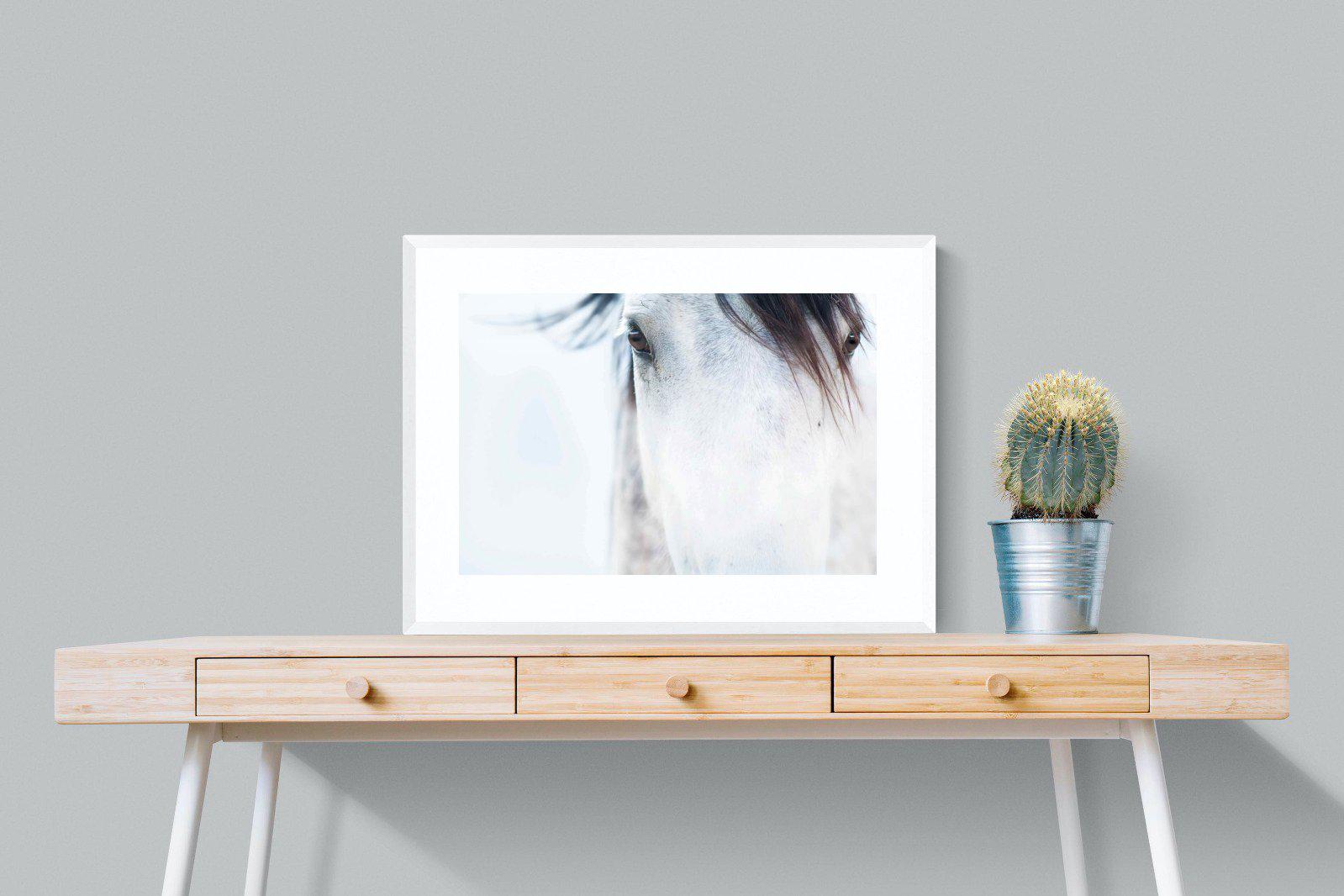 Wild Mustang-Wall_Art-80 x 60cm-Framed Print-White-Pixalot