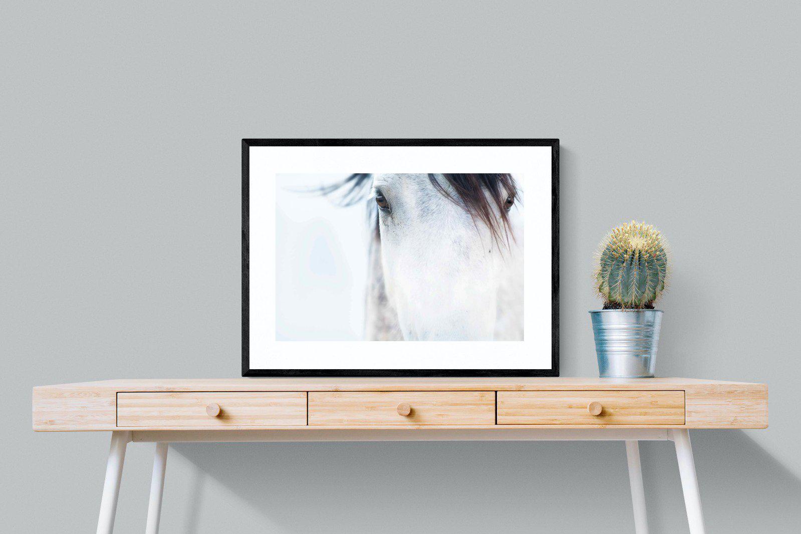 Wild Mustang-Wall_Art-80 x 60cm-Framed Print-Black-Pixalot