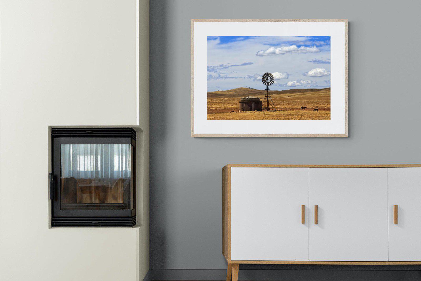 Windmill-Wall_Art-100 x 75cm-Framed Print-Wood-Pixalot