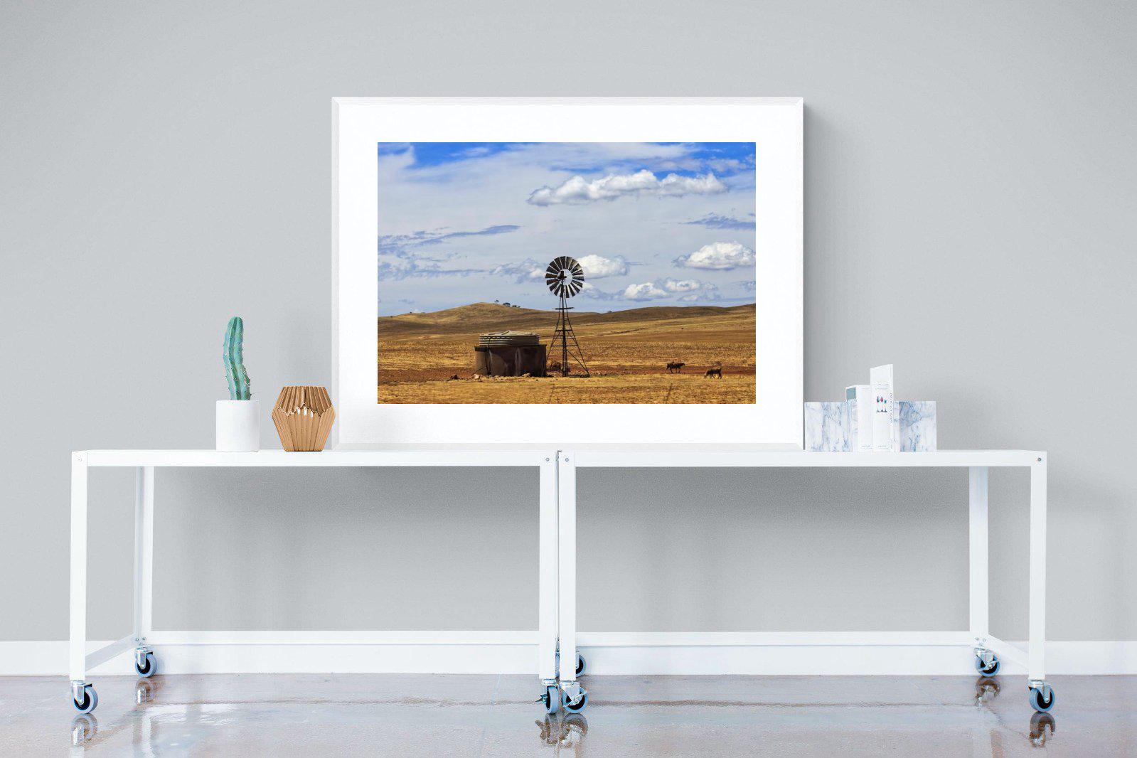 Windmill-Wall_Art-120 x 90cm-Framed Print-White-Pixalot