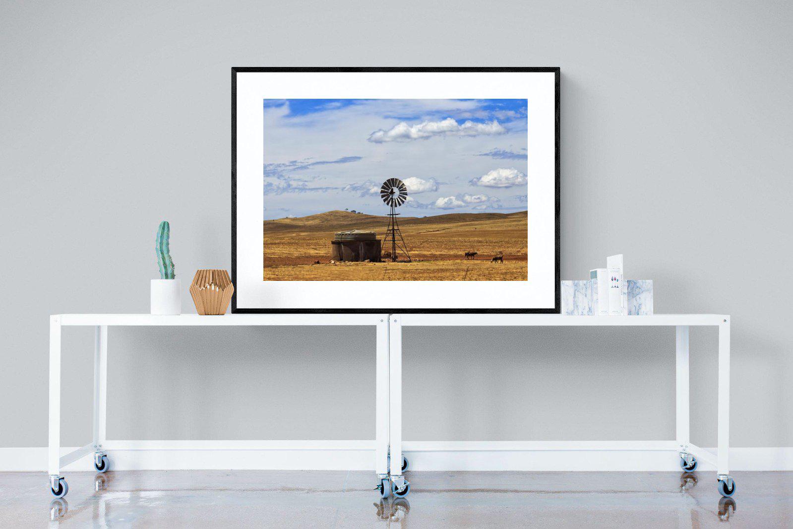 Windmill-Wall_Art-120 x 90cm-Framed Print-Black-Pixalot