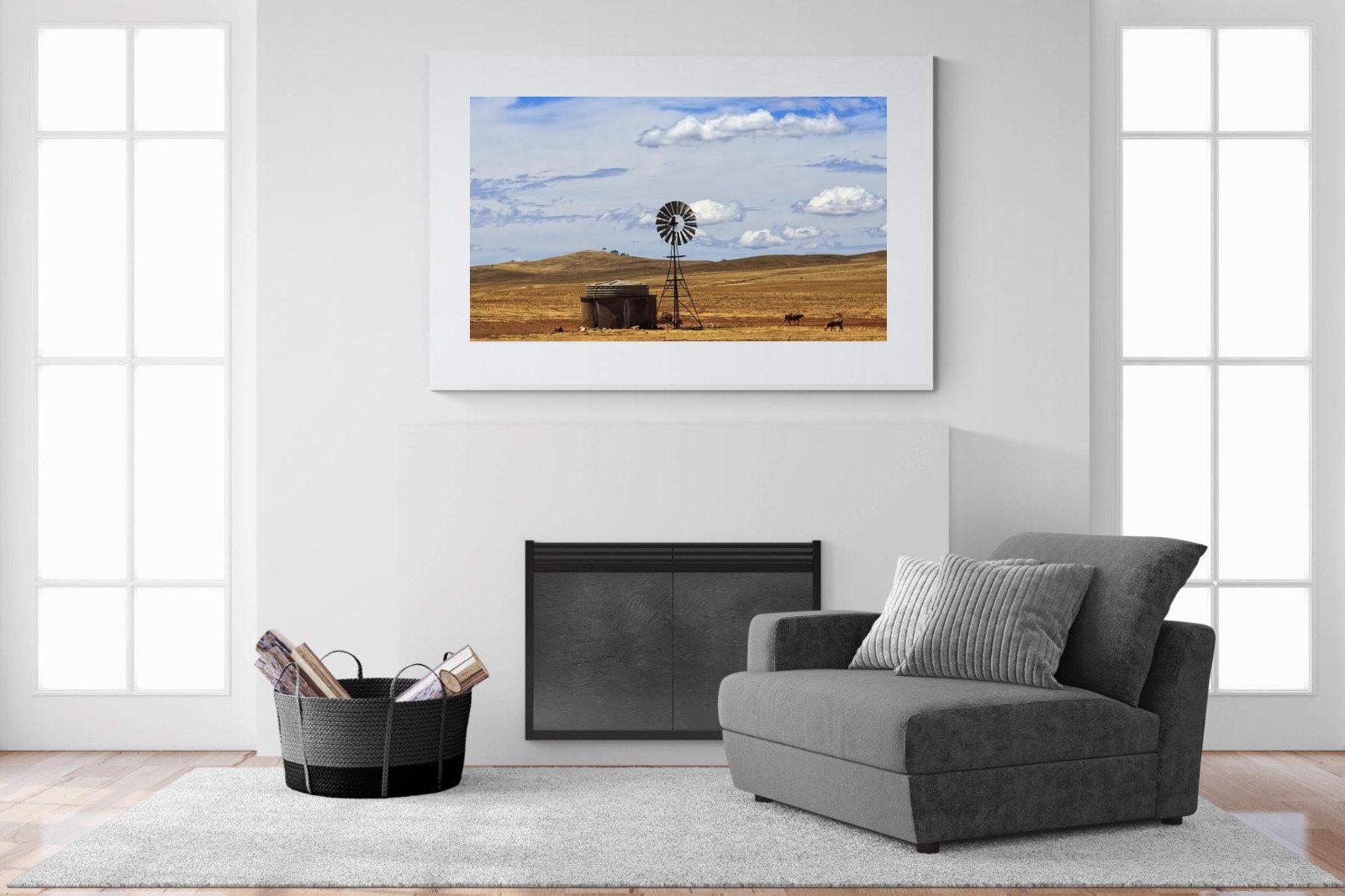 Windmill-Wall_Art-150 x 100cm-Framed Print-White-Pixalot