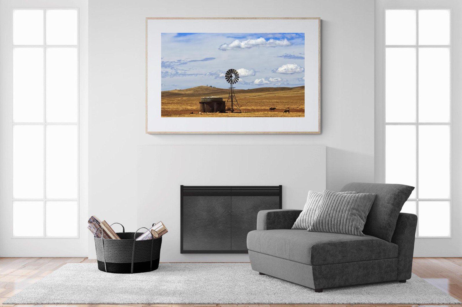 Windmill-Wall_Art-150 x 100cm-Framed Print-Wood-Pixalot