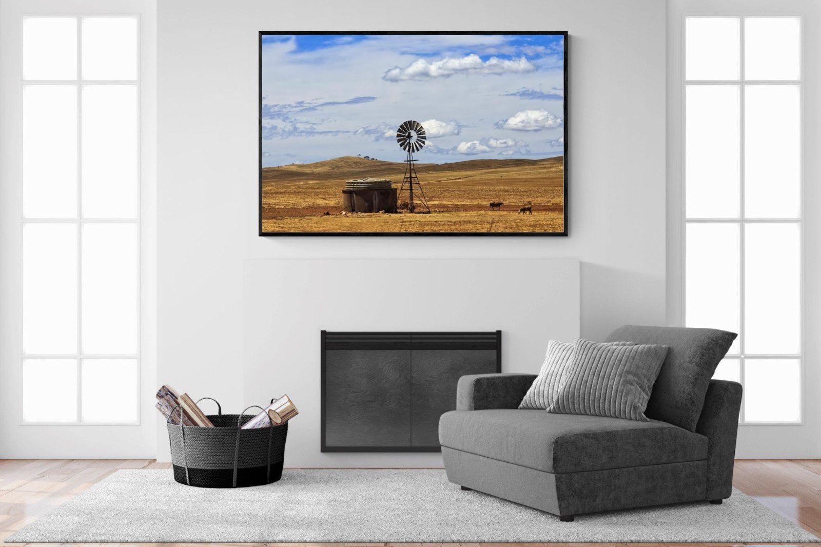 Windmill-Wall_Art-150 x 100cm-Mounted Canvas-Black-Pixalot
