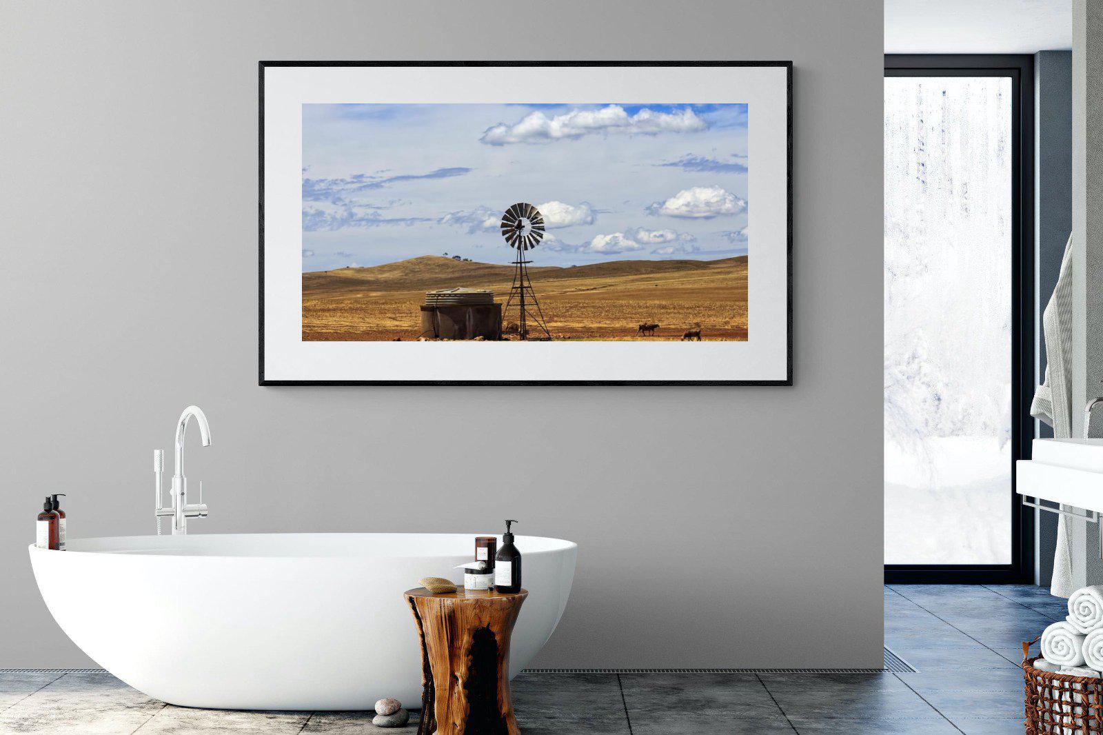Windmill-Wall_Art-180 x 110cm-Framed Print-Black-Pixalot