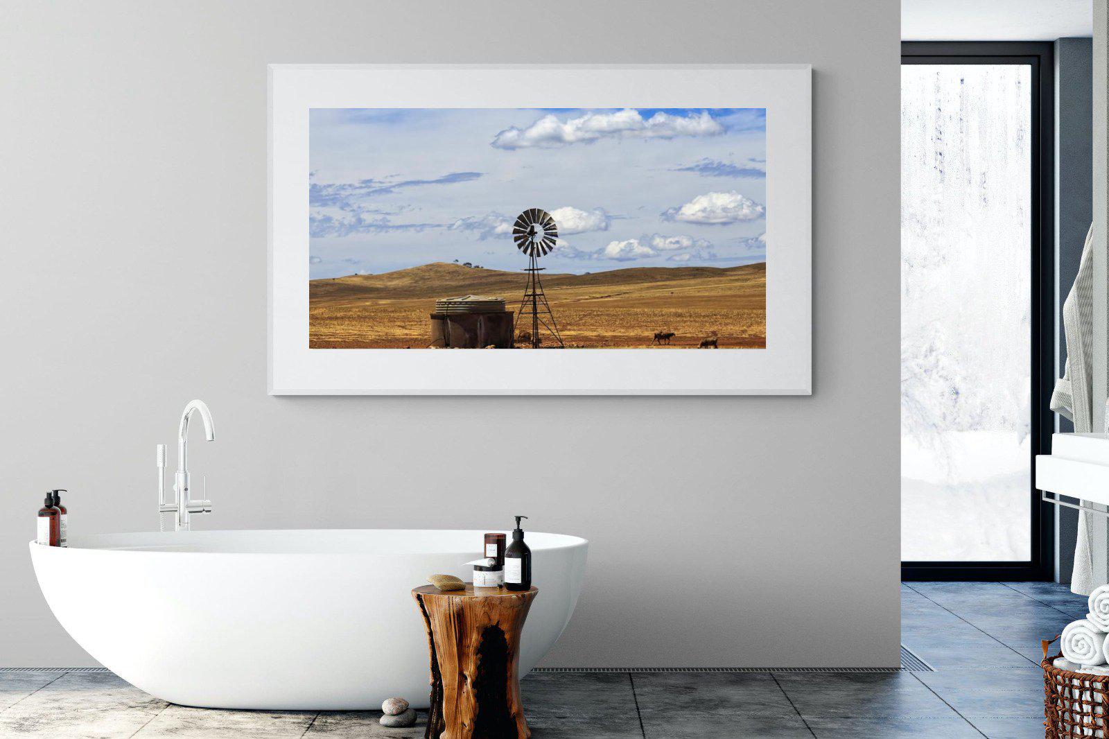 Windmill-Wall_Art-180 x 110cm-Framed Print-White-Pixalot