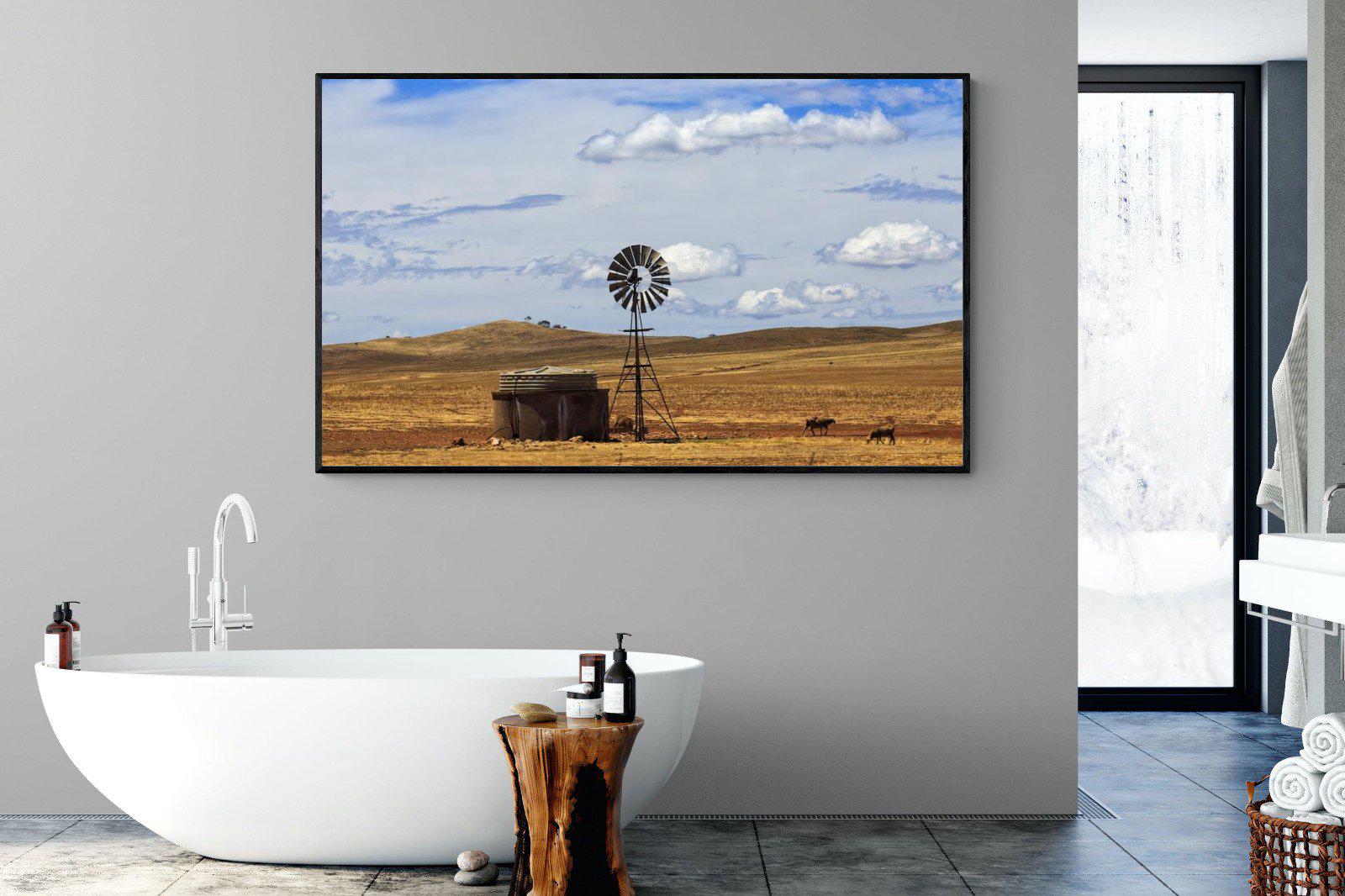 Windmill-Wall_Art-180 x 110cm-Mounted Canvas-Black-Pixalot