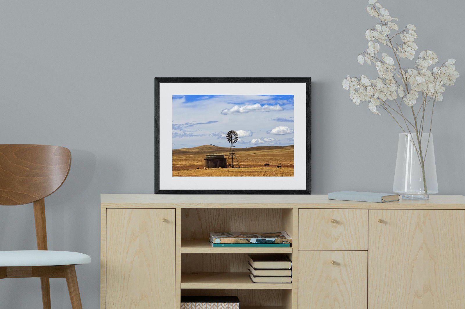 Windmill-Wall_Art-60 x 45cm-Framed Print-Black-Pixalot