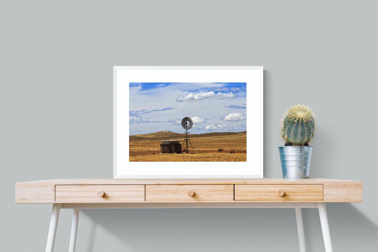 Windmill-Wall_Art-80 x 60cm-Framed Print-White-Pixalot