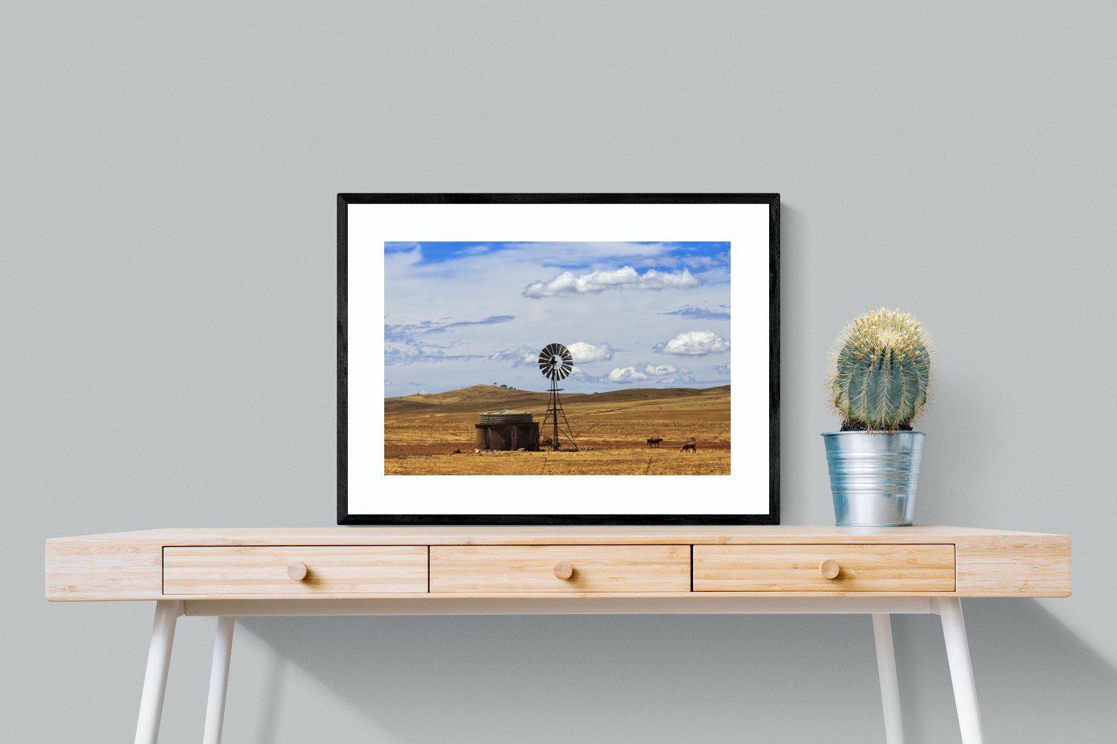 Windmill-Wall_Art-80 x 60cm-Framed Print-Black-Pixalot