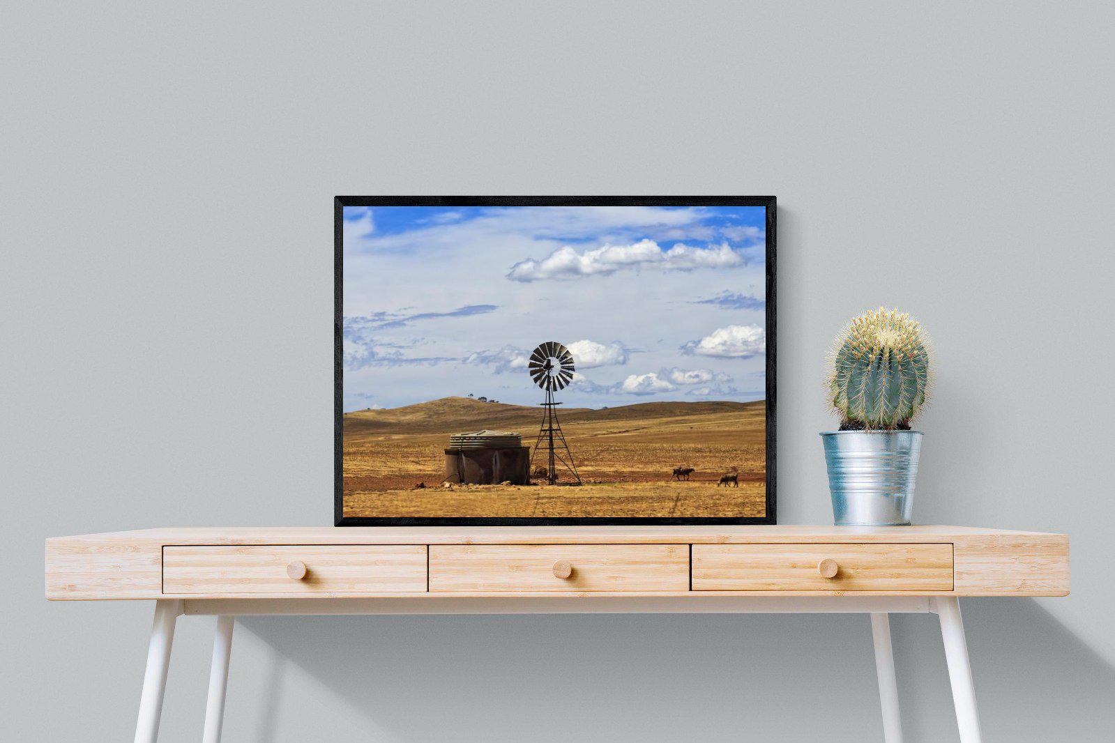 Windmill-Wall_Art-80 x 60cm-Mounted Canvas-Black-Pixalot