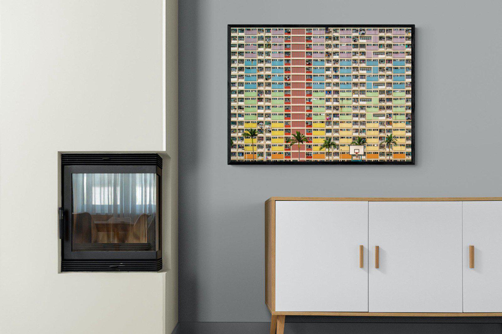 Windows-Wall_Art-100 x 75cm-Mounted Canvas-Black-Pixalot