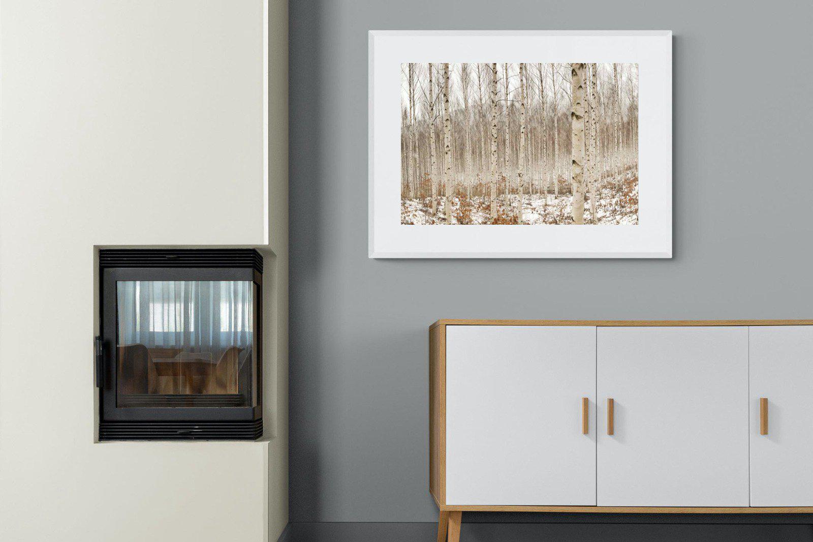 Winter Forest-Wall_Art-100 x 75cm-Framed Print-White-Pixalot