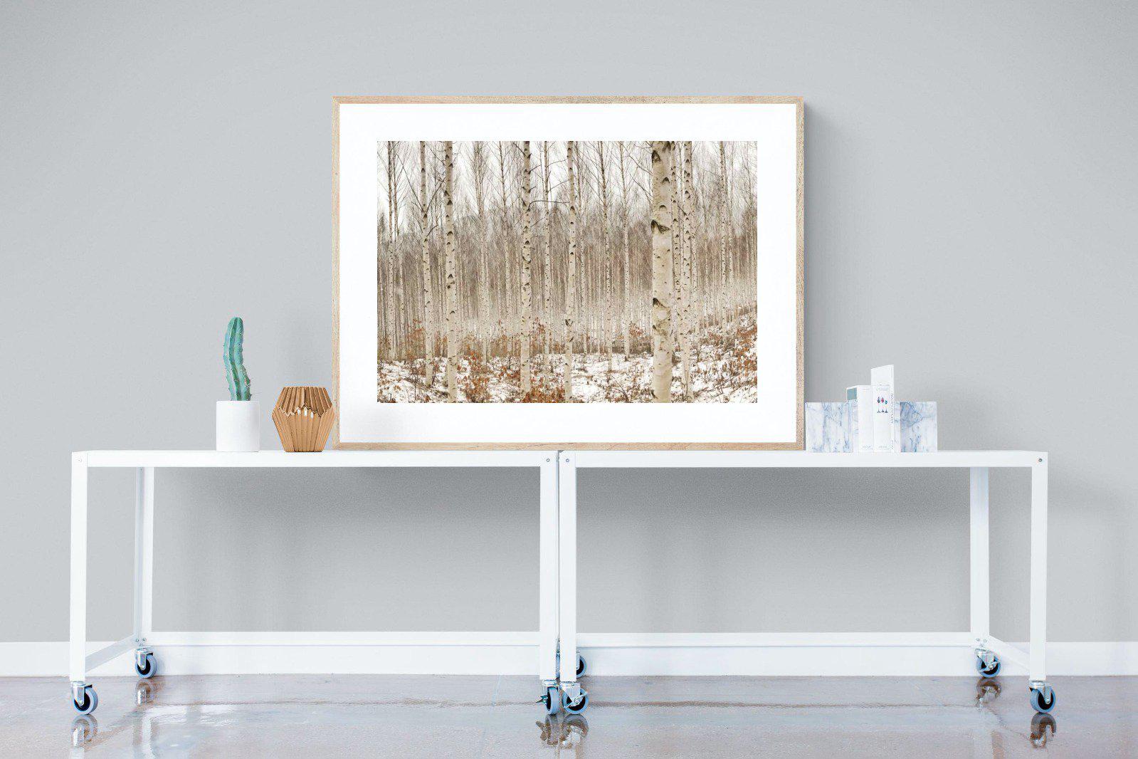 Winter Forest-Wall_Art-120 x 90cm-Framed Print-Wood-Pixalot