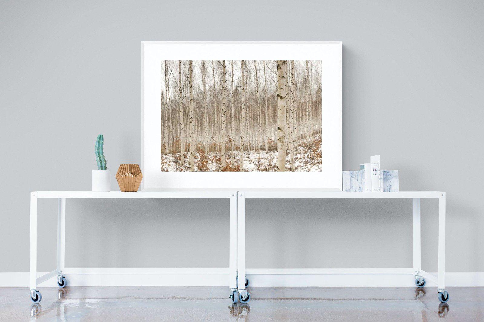 Winter Forest-Wall_Art-120 x 90cm-Framed Print-White-Pixalot