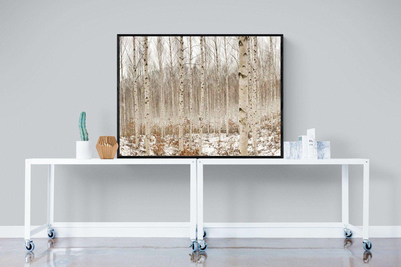 Winter Forest-Wall_Art-120 x 90cm-Mounted Canvas-Black-Pixalot
