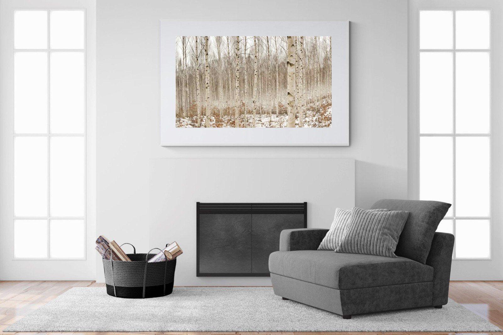 Winter Forest-Wall_Art-150 x 100cm-Framed Print-White-Pixalot