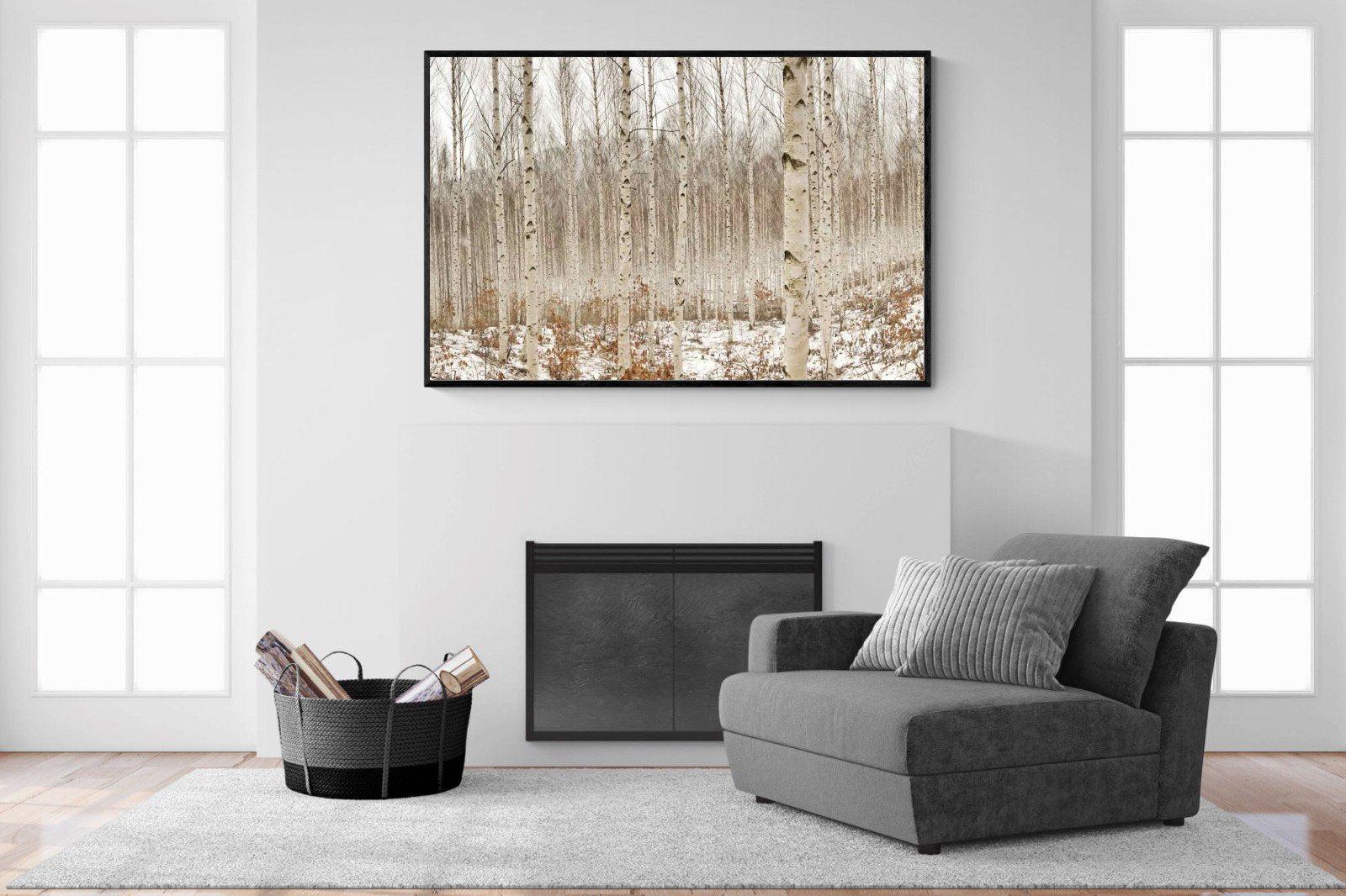 Winter Forest-Wall_Art-150 x 100cm-Mounted Canvas-Black-Pixalot