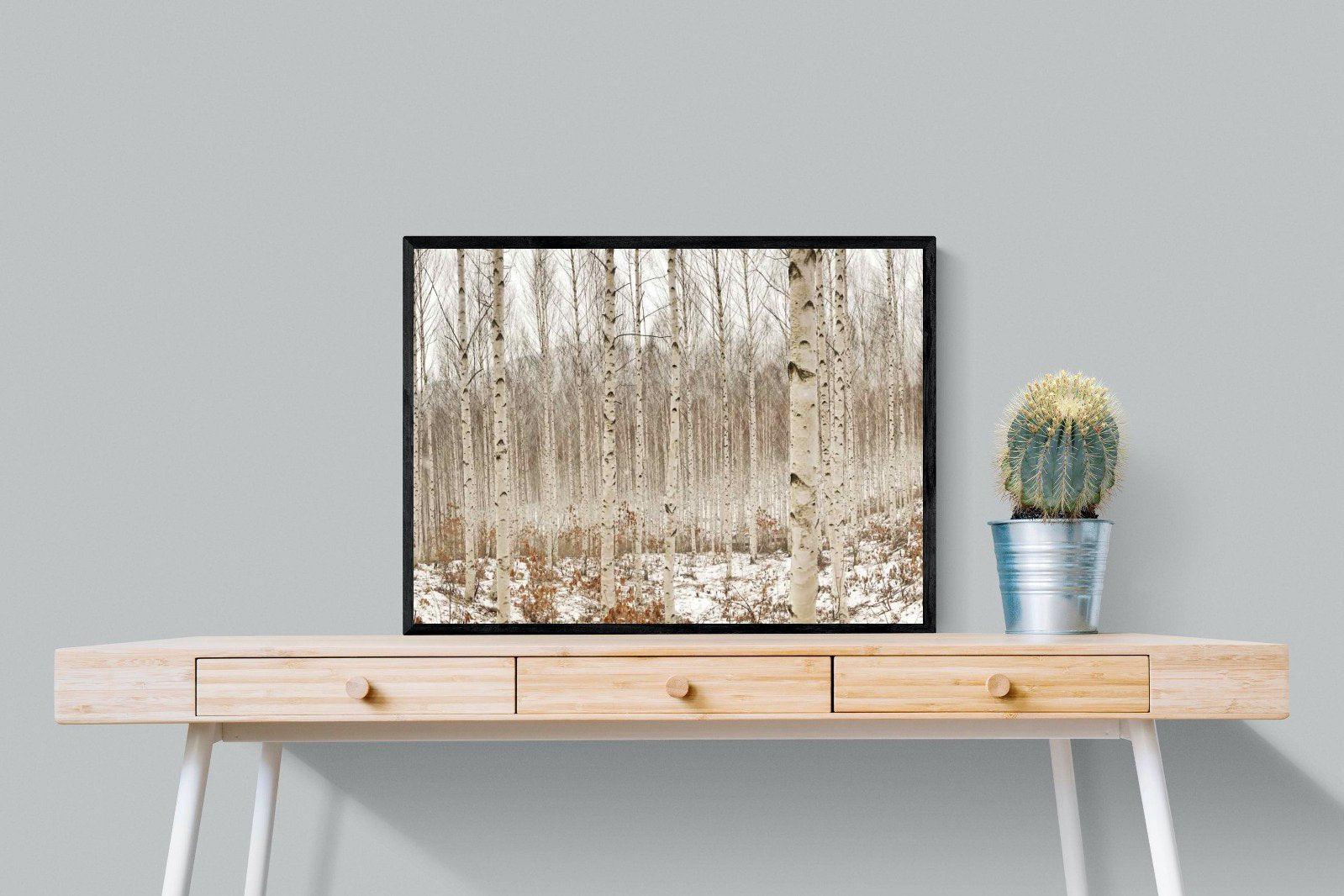 Winter Forest-Wall_Art-80 x 60cm-Mounted Canvas-Black-Pixalot