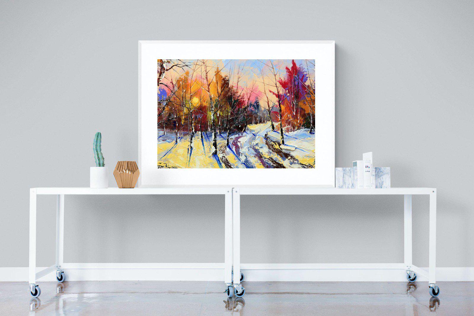Winter Wood-Wall_Art-120 x 90cm-Framed Print-White-Pixalot