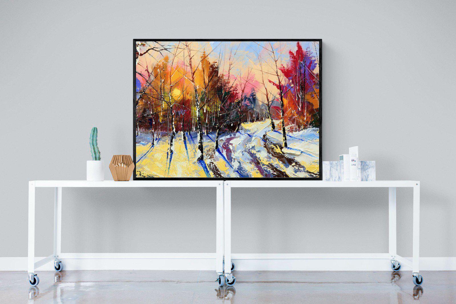 Winter Wood-Wall_Art-120 x 90cm-Mounted Canvas-Black-Pixalot