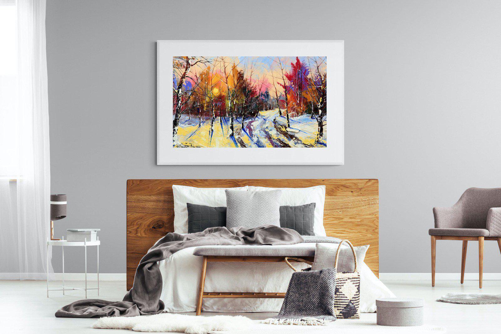Winter Wood-Wall_Art-150 x 100cm-Framed Print-White-Pixalot