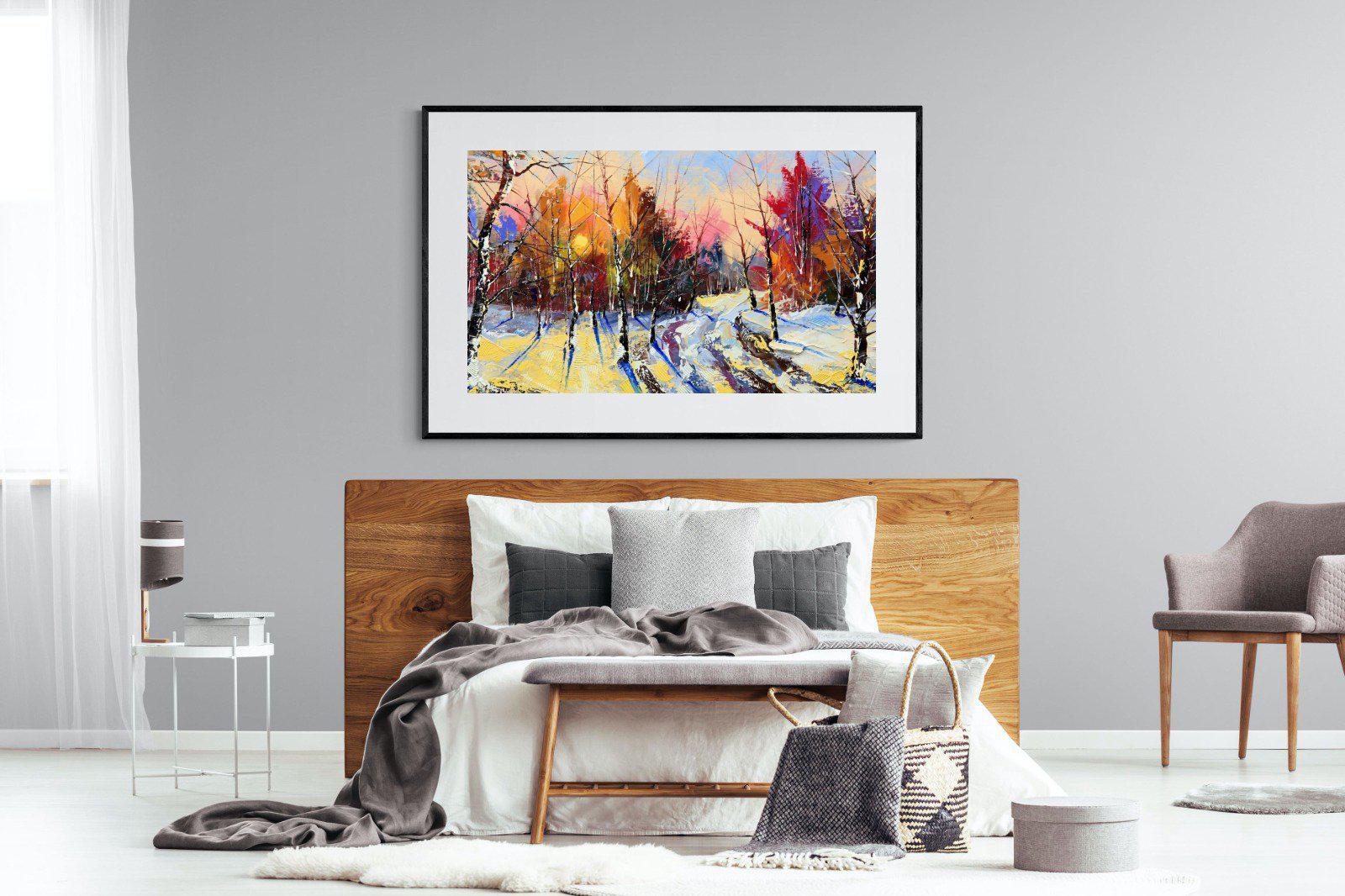 Winter Wood-Wall_Art-150 x 100cm-Framed Print-Black-Pixalot