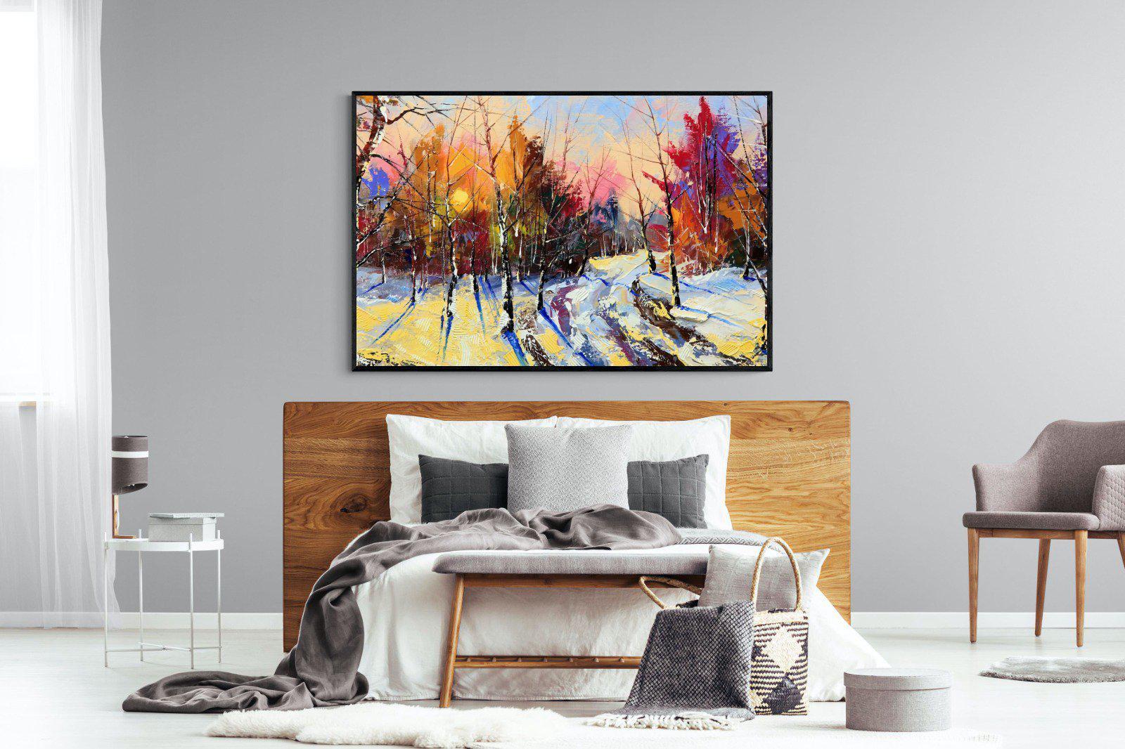 Winter Wood-Wall_Art-150 x 100cm-Mounted Canvas-Black-Pixalot