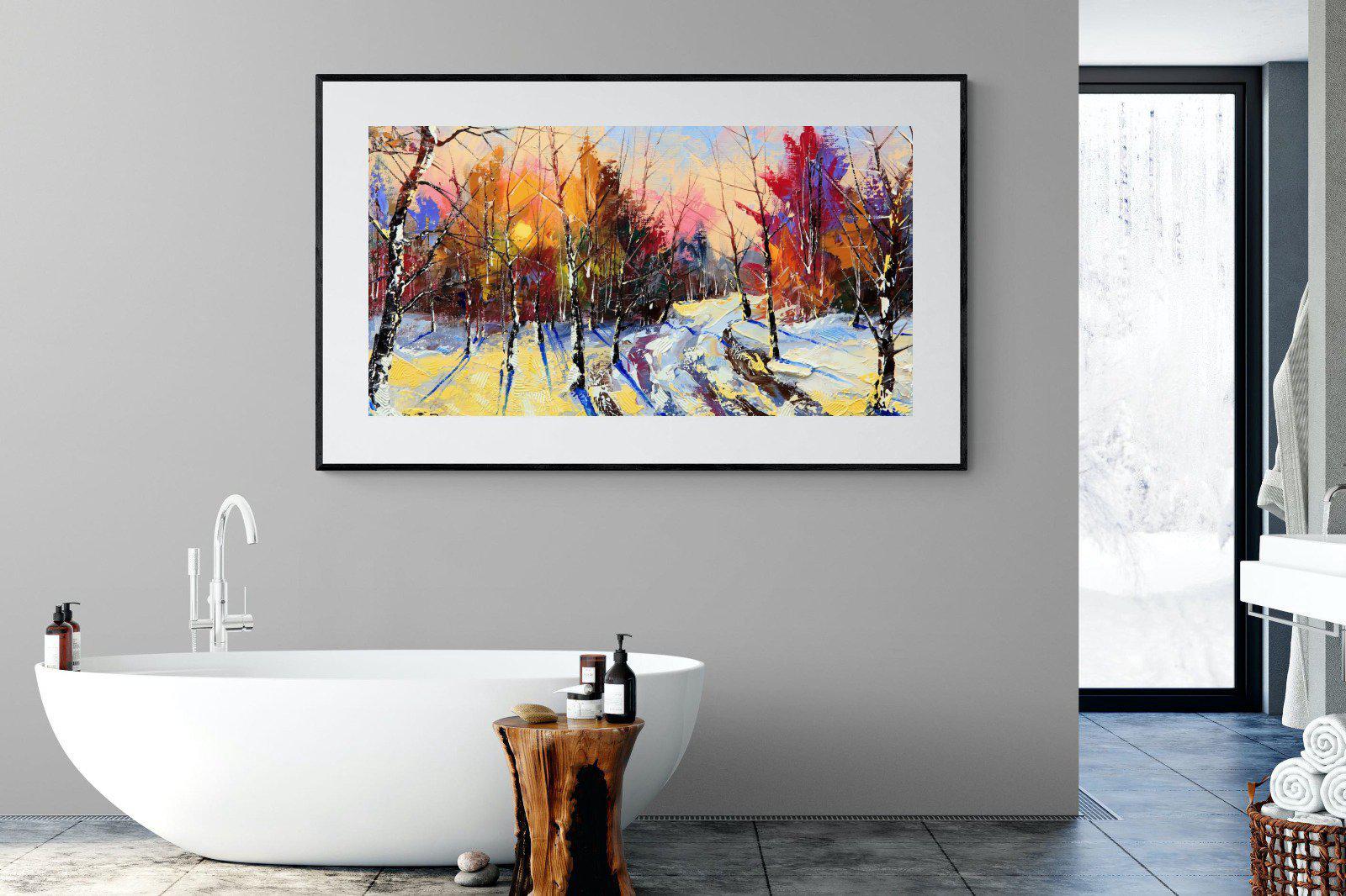 Winter Wood-Wall_Art-180 x 110cm-Framed Print-Black-Pixalot