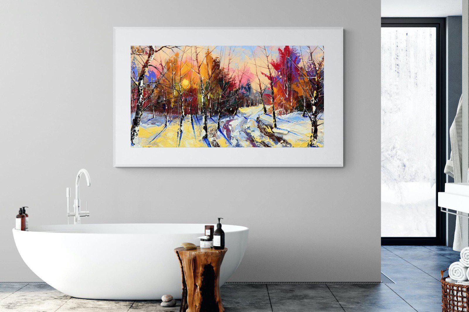 Winter Wood-Wall_Art-180 x 110cm-Framed Print-White-Pixalot