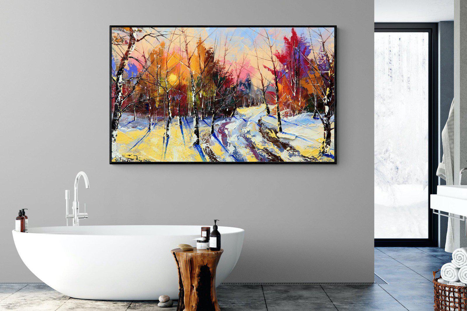 Winter Wood-Wall_Art-180 x 110cm-Mounted Canvas-Black-Pixalot