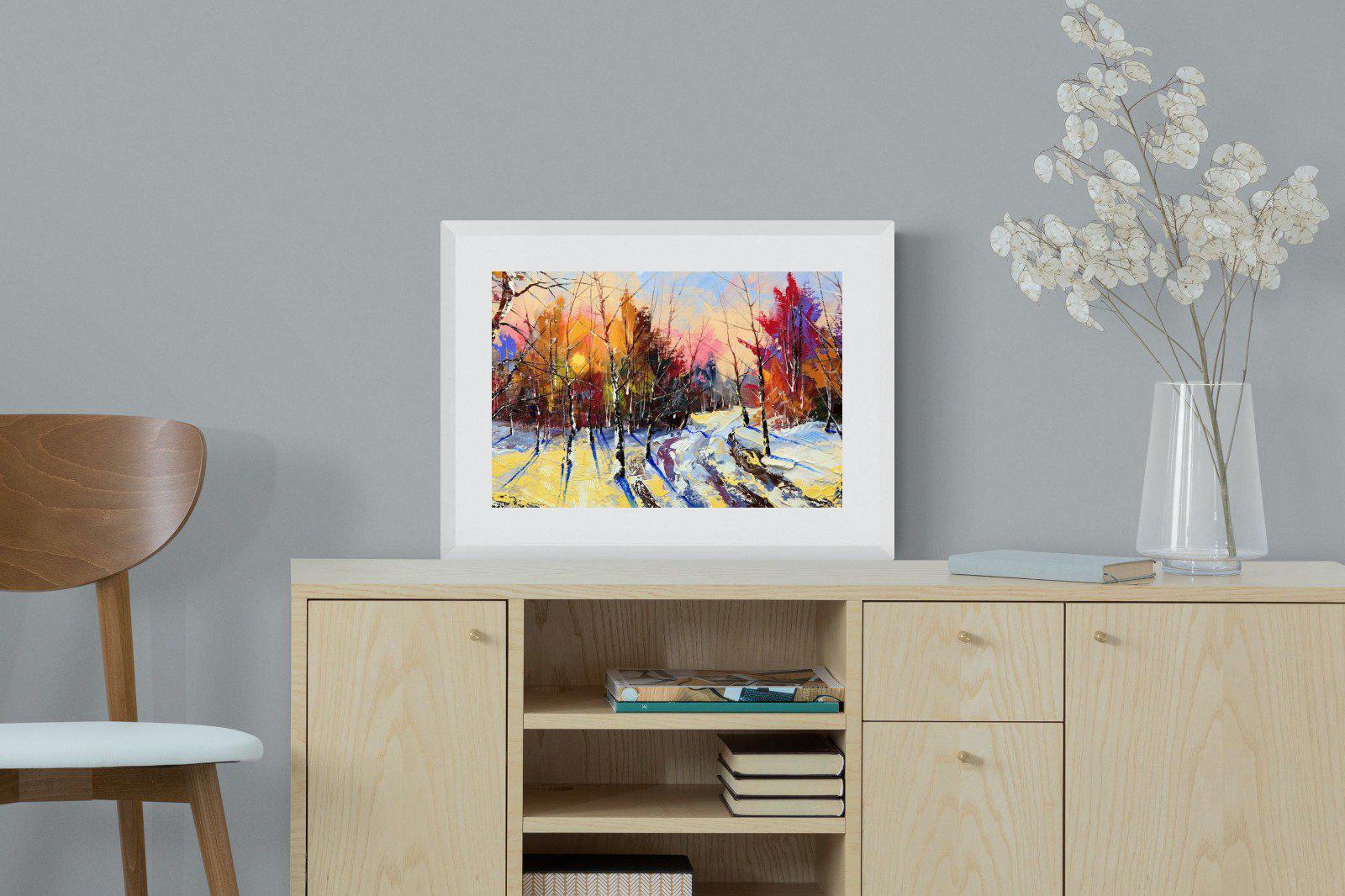 Winter Wood-Wall_Art-60 x 45cm-Framed Print-White-Pixalot