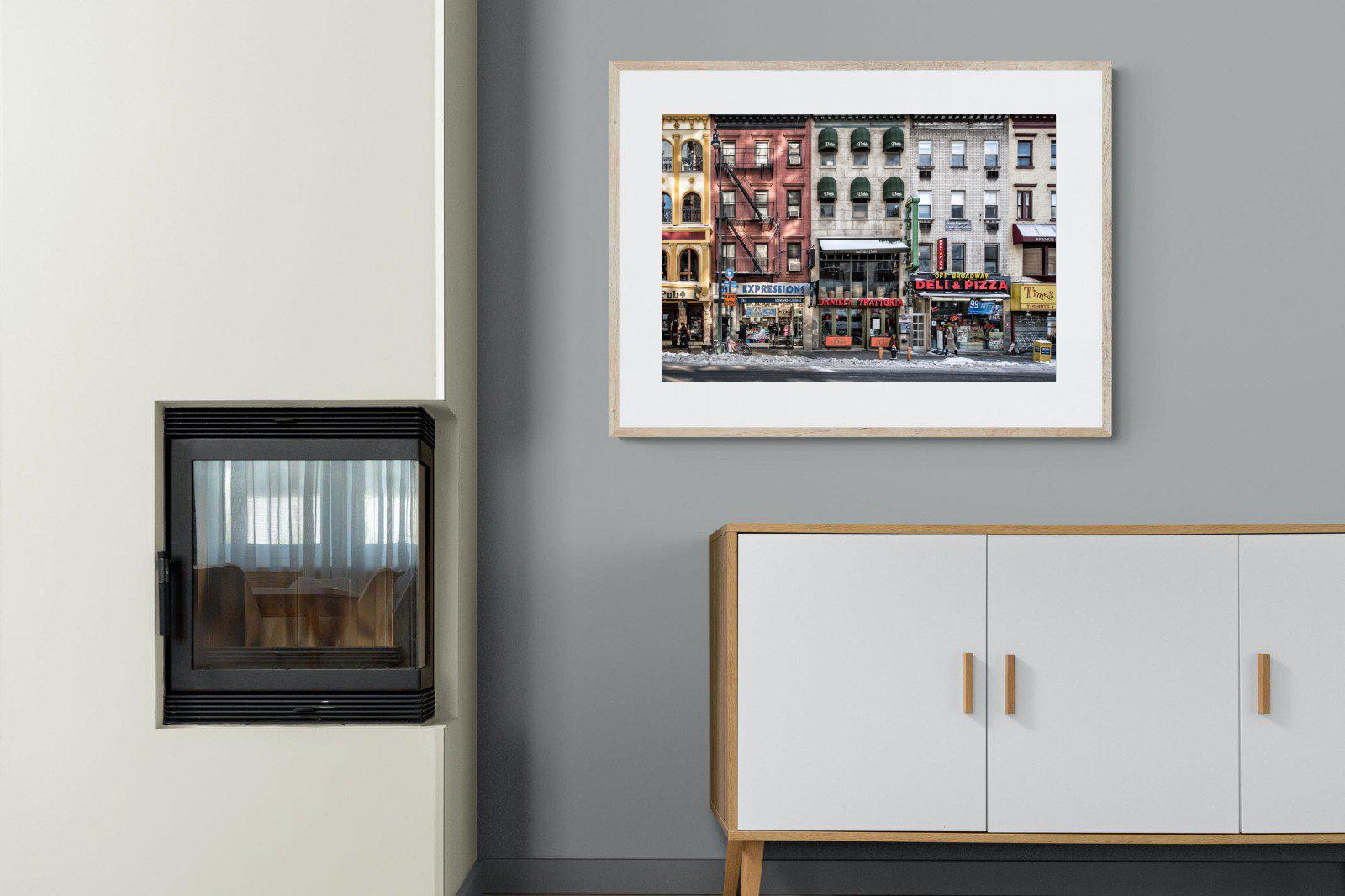 Wintery NYC-Wall_Art-100 x 75cm-Framed Print-Wood-Pixalot