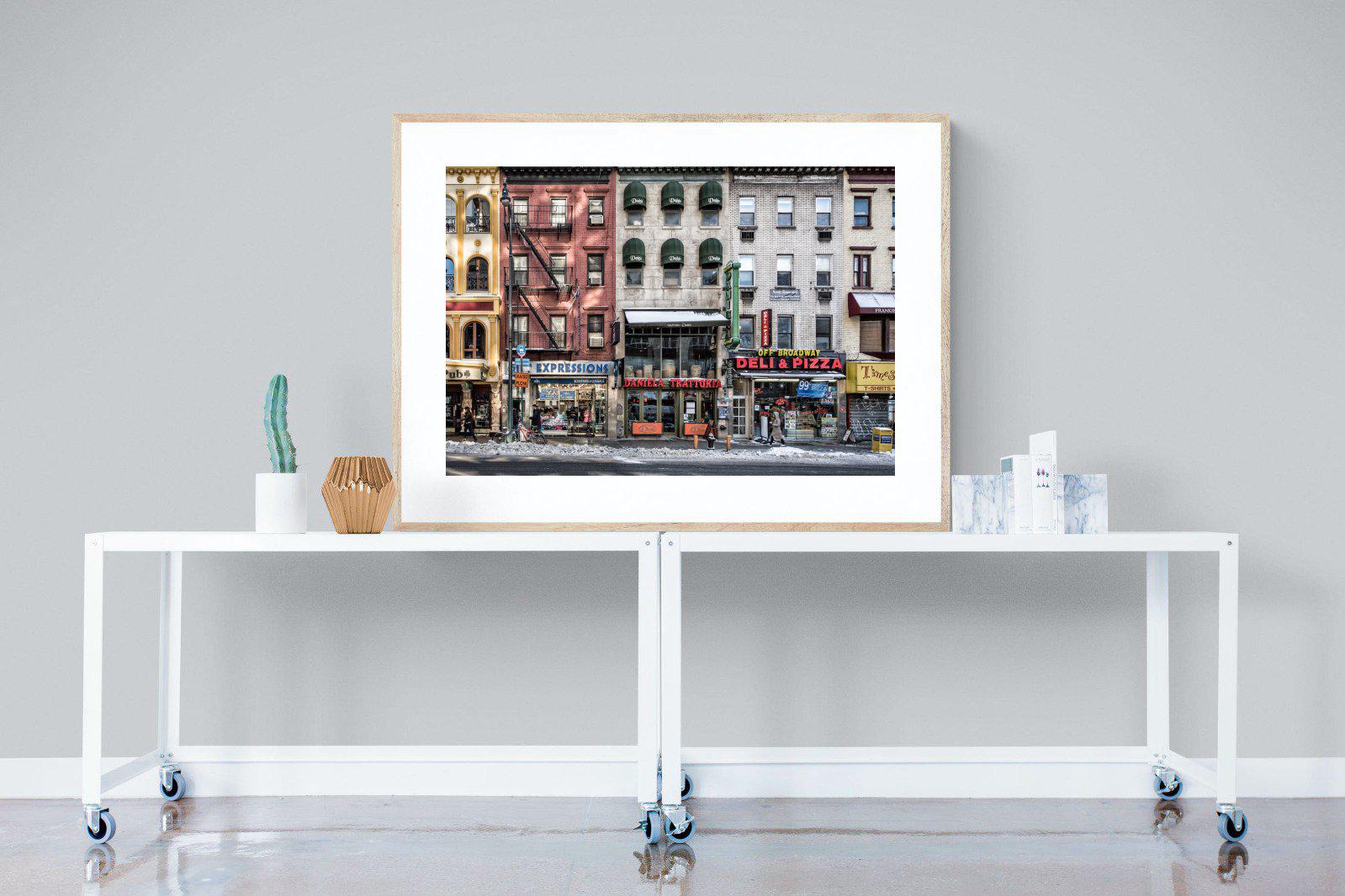 Wintery NYC-Wall_Art-120 x 90cm-Framed Print-Wood-Pixalot