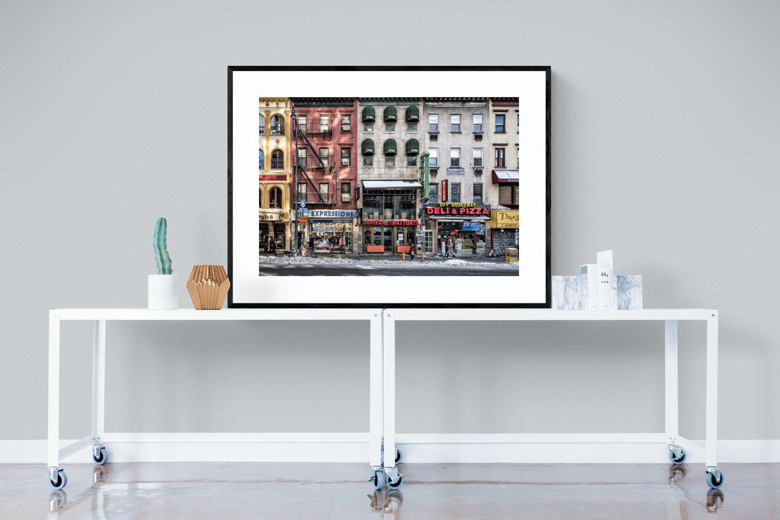 Wintery NYC-Wall_Art-120 x 90cm-Framed Print-Black-Pixalot