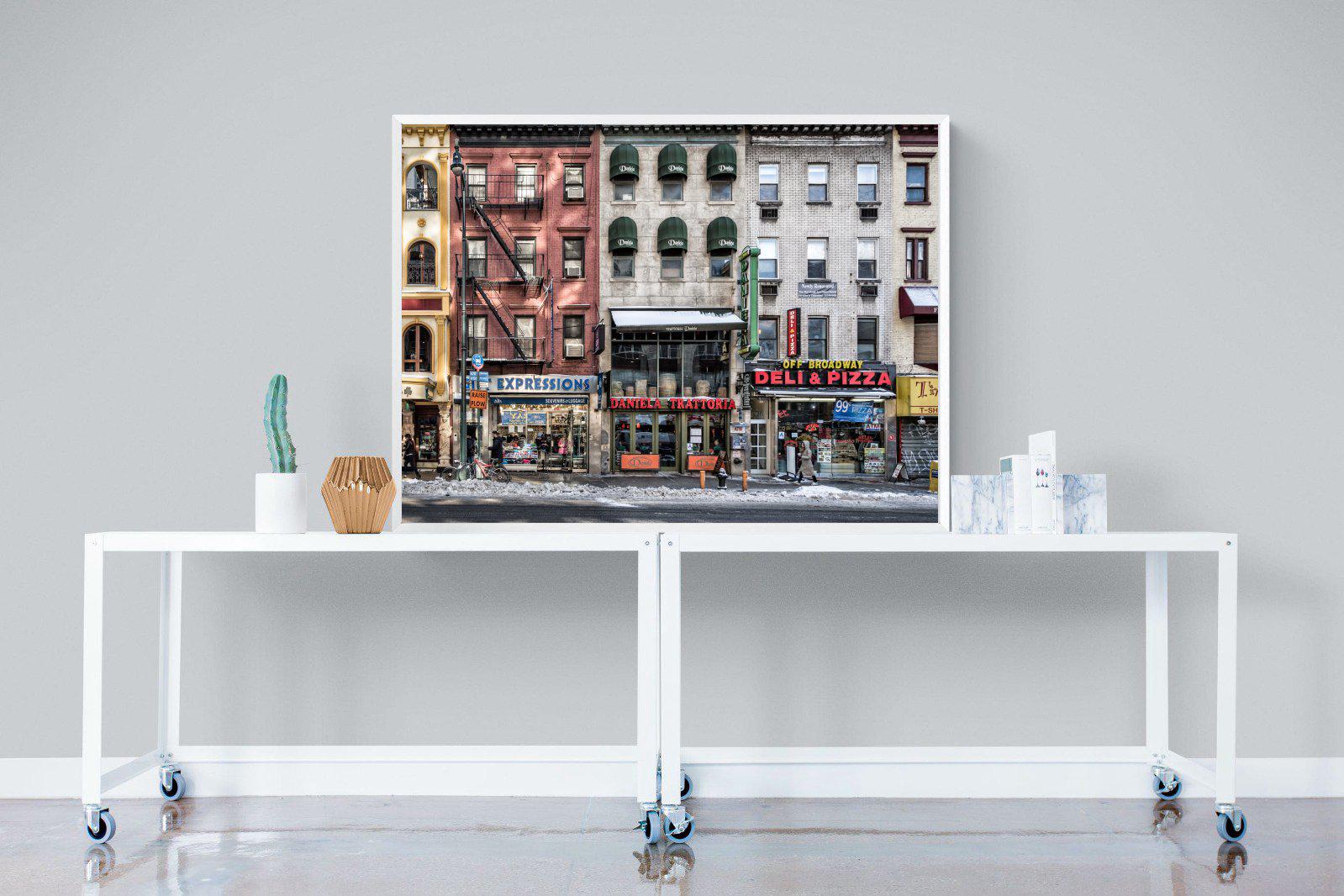 Wintery NYC-Wall_Art-120 x 90cm-Mounted Canvas-White-Pixalot