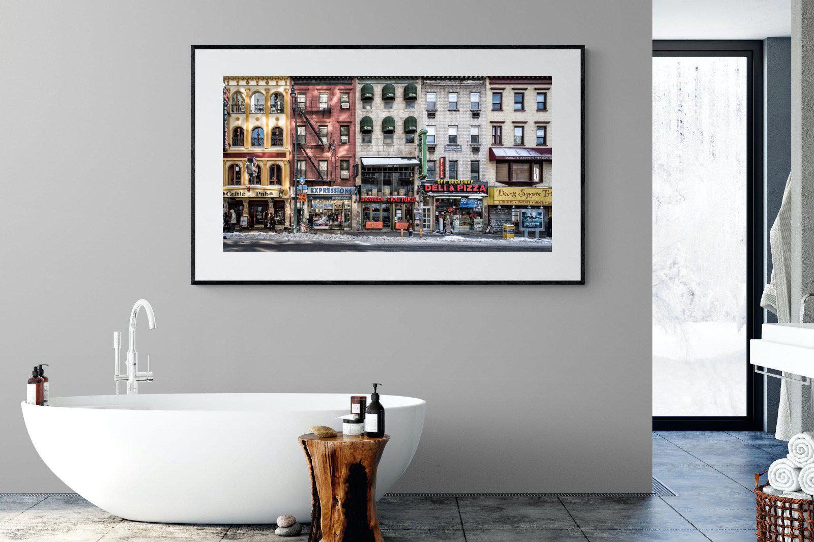 Wintery NYC-Wall_Art-180 x 110cm-Framed Print-Black-Pixalot